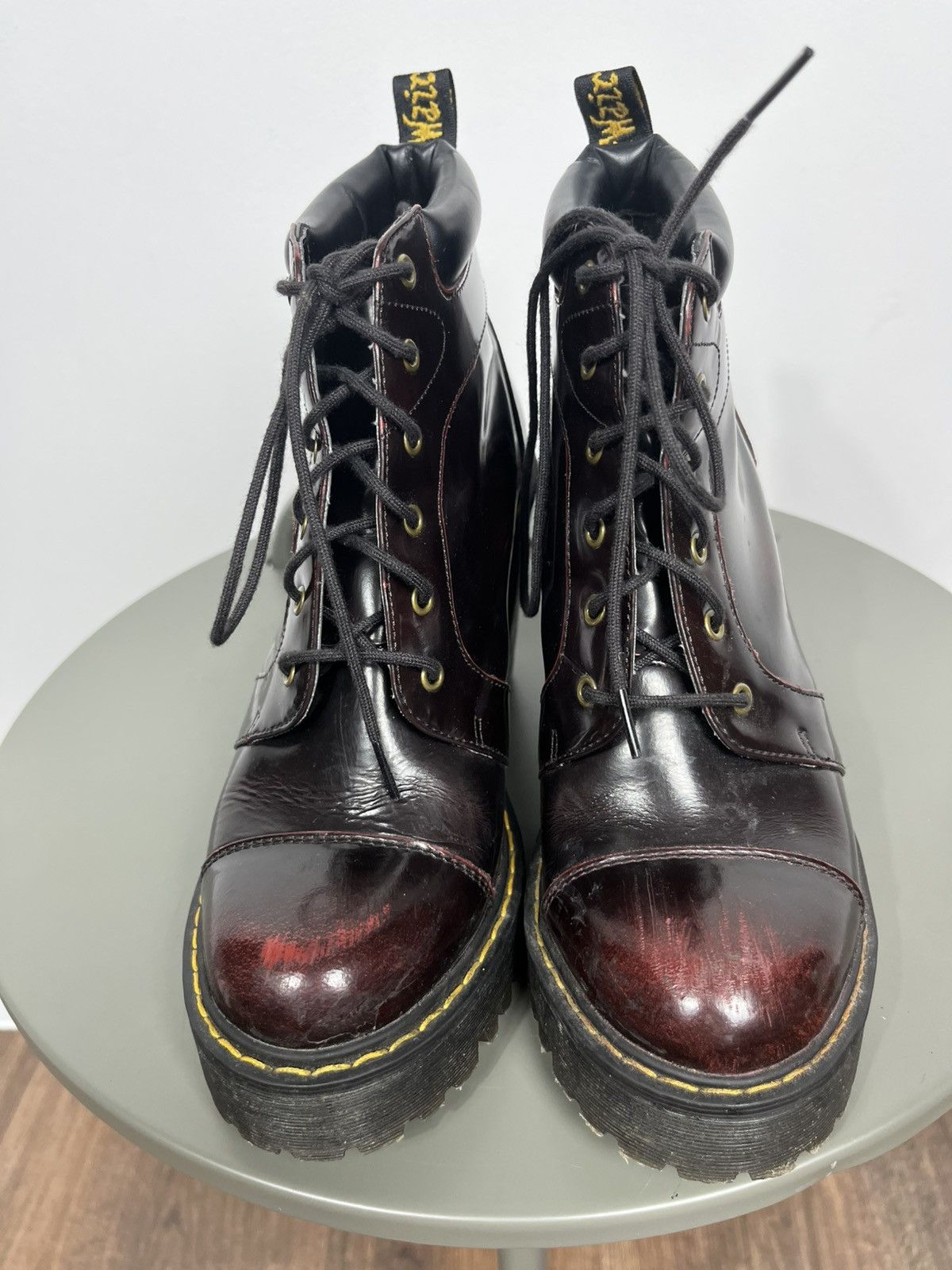 Dr. Martens Dr. Martens Averil Heeled Boots UK 4 EU 37 US 6 Burgundy Size US 6 / IT 36 - 6 Thumbnail