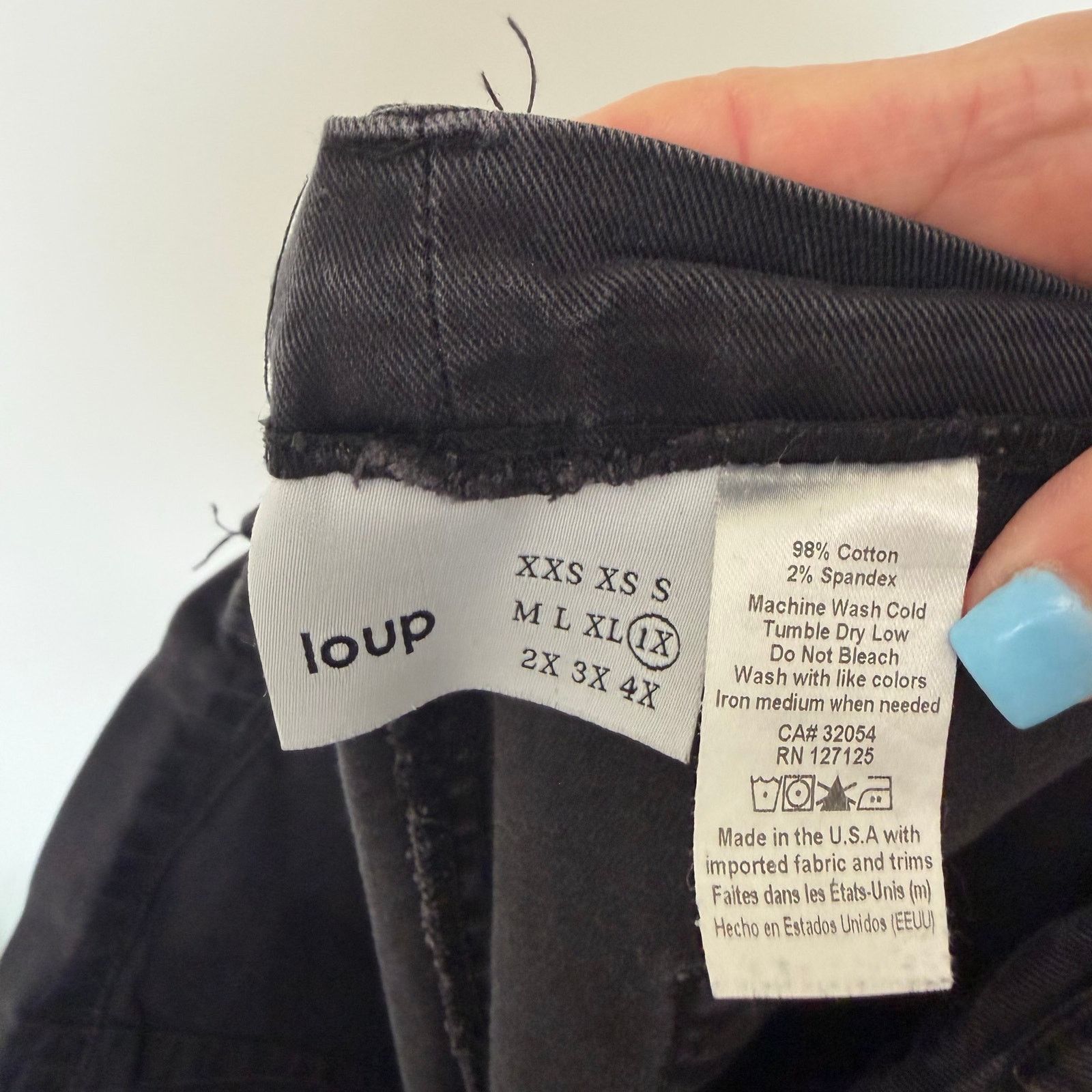 Other Loup Simone Black Wide Leg Cropped Jeans Sz 1X Size 34" / US 12 / IT 48 - 2 Thumbnail