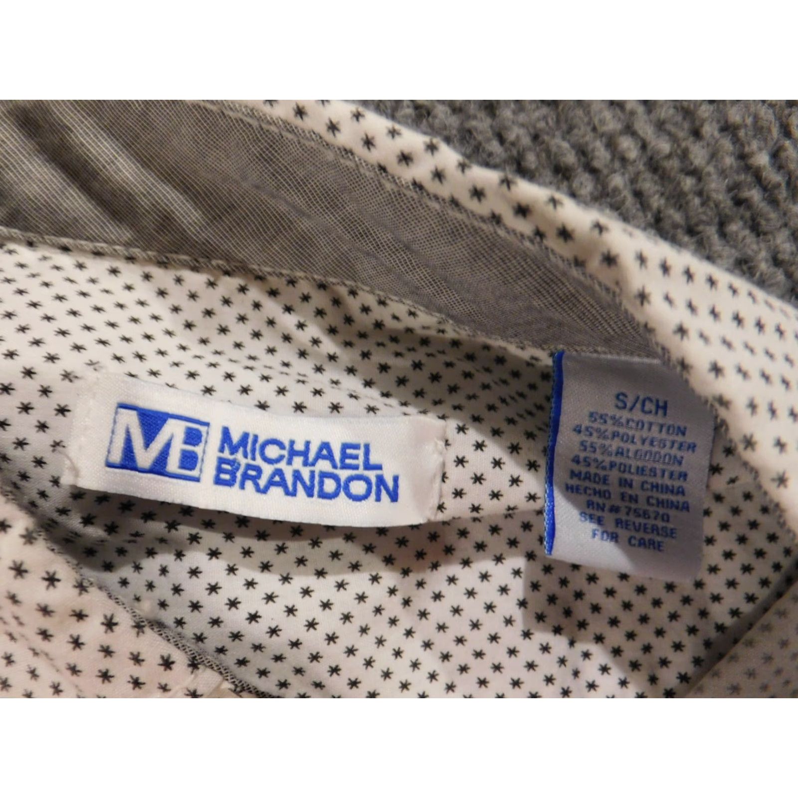 Vintage Michael Brandon Mens Shirt Small White Polka Dot Button-Up Modern Casual Short Sleeve Button-Down Collared Knit Cotton Size US S / EU 44-46 / 1 - 4 Thumbnail
