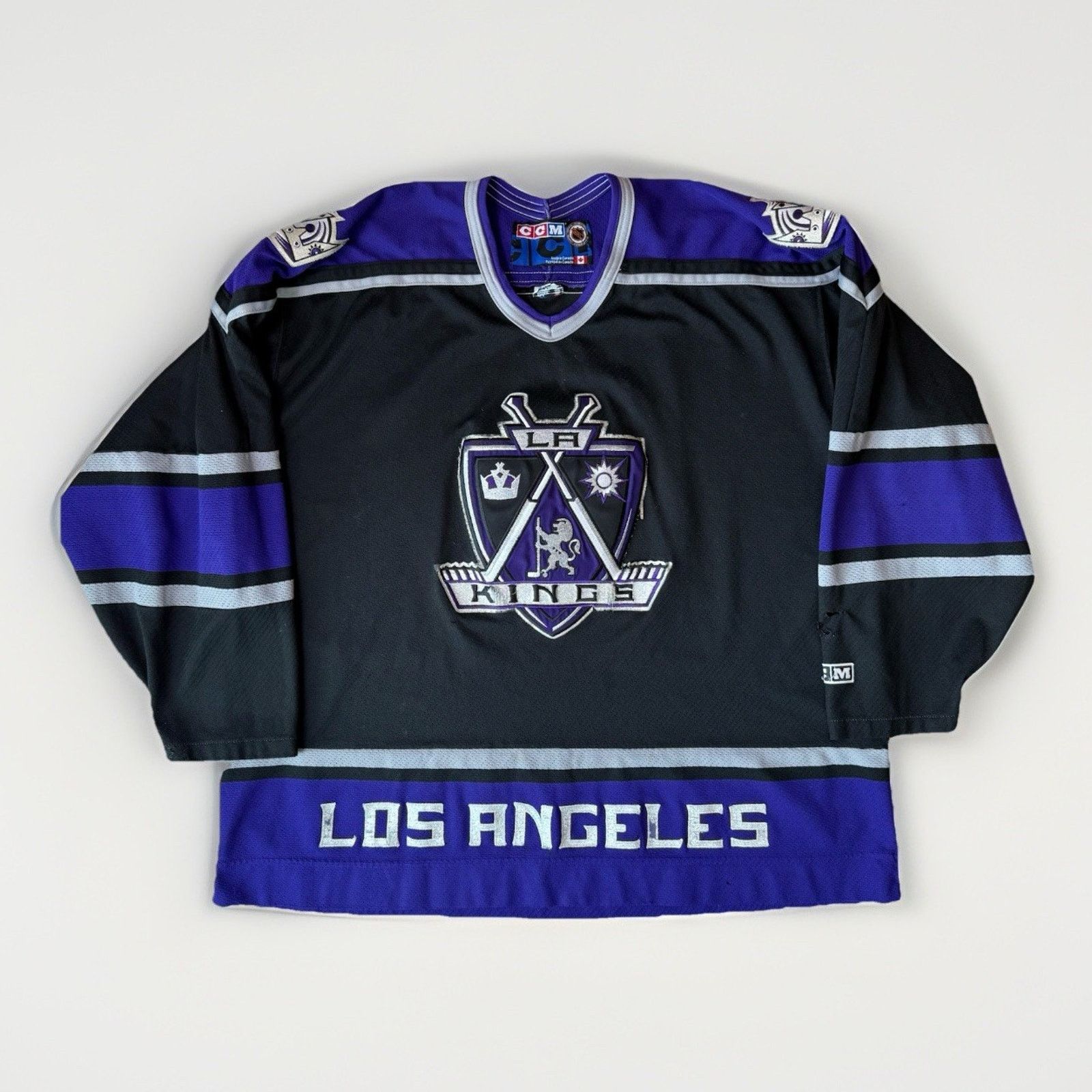 Ccm Vintage Los Angeles Kings Jersey 2XL Black Purple 90s CCM Size US XXL / EU 58 / 5 - 1 Thumbnail