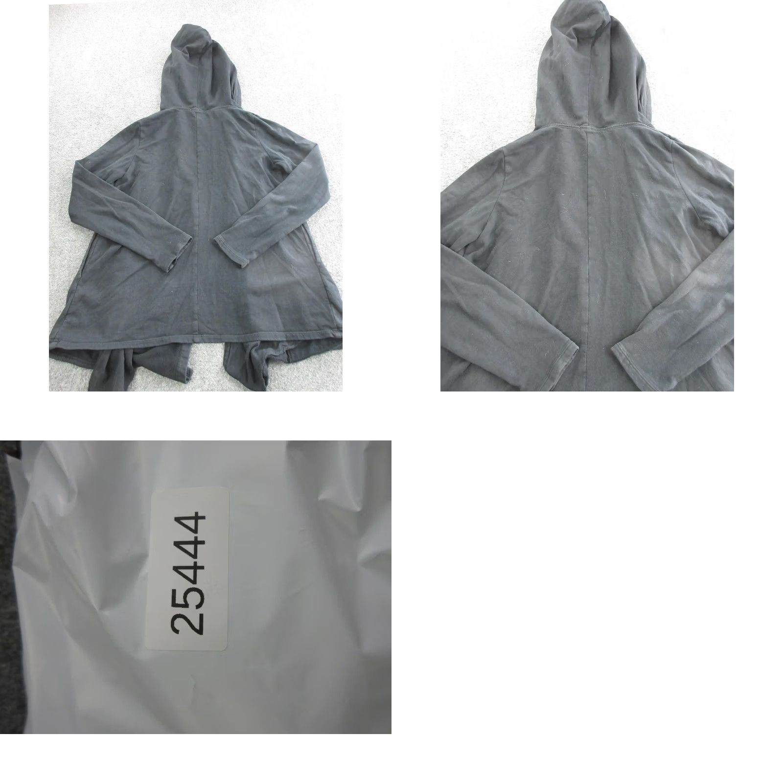 Vintage Prairie Underground Coatigan Womens Medium Black Organic Cotton Hooded Open Size M / US 6-8 / IT 42-44 - 8 Thumbnail