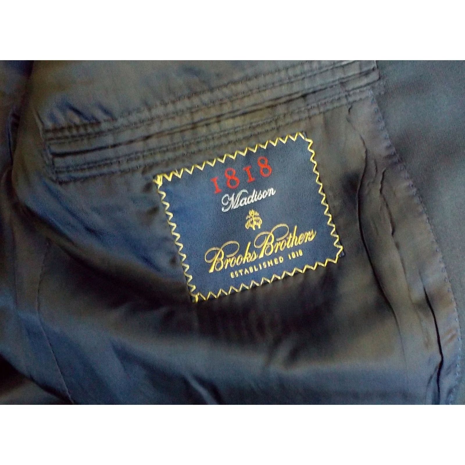 Brooks Brothers VINTAGE Brooks Brothers 1818 MADISON Two Button Blazer Navy 100% Wool SZ 42L Made in USA Mens Blazer Size 42R - 7 Thumbnail