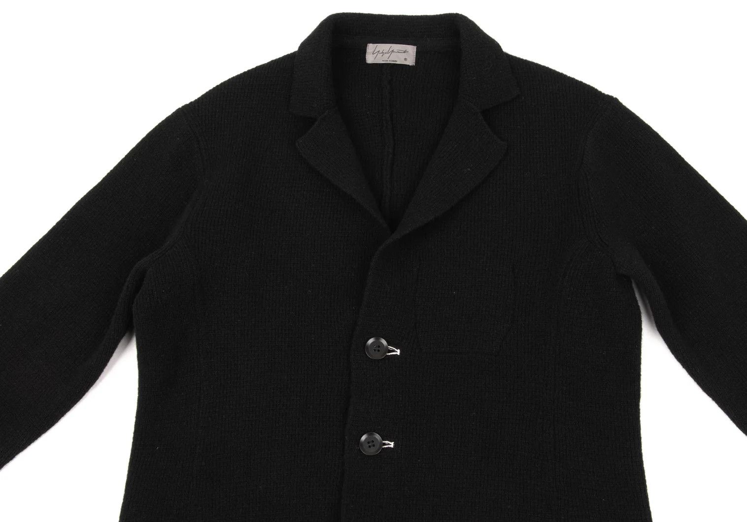 Yohji Yamamoto Yohji Yamamoto Wool Knit Blazer Black 3 Size US L / EU 52-54 / 3 - 2 Thumbnail