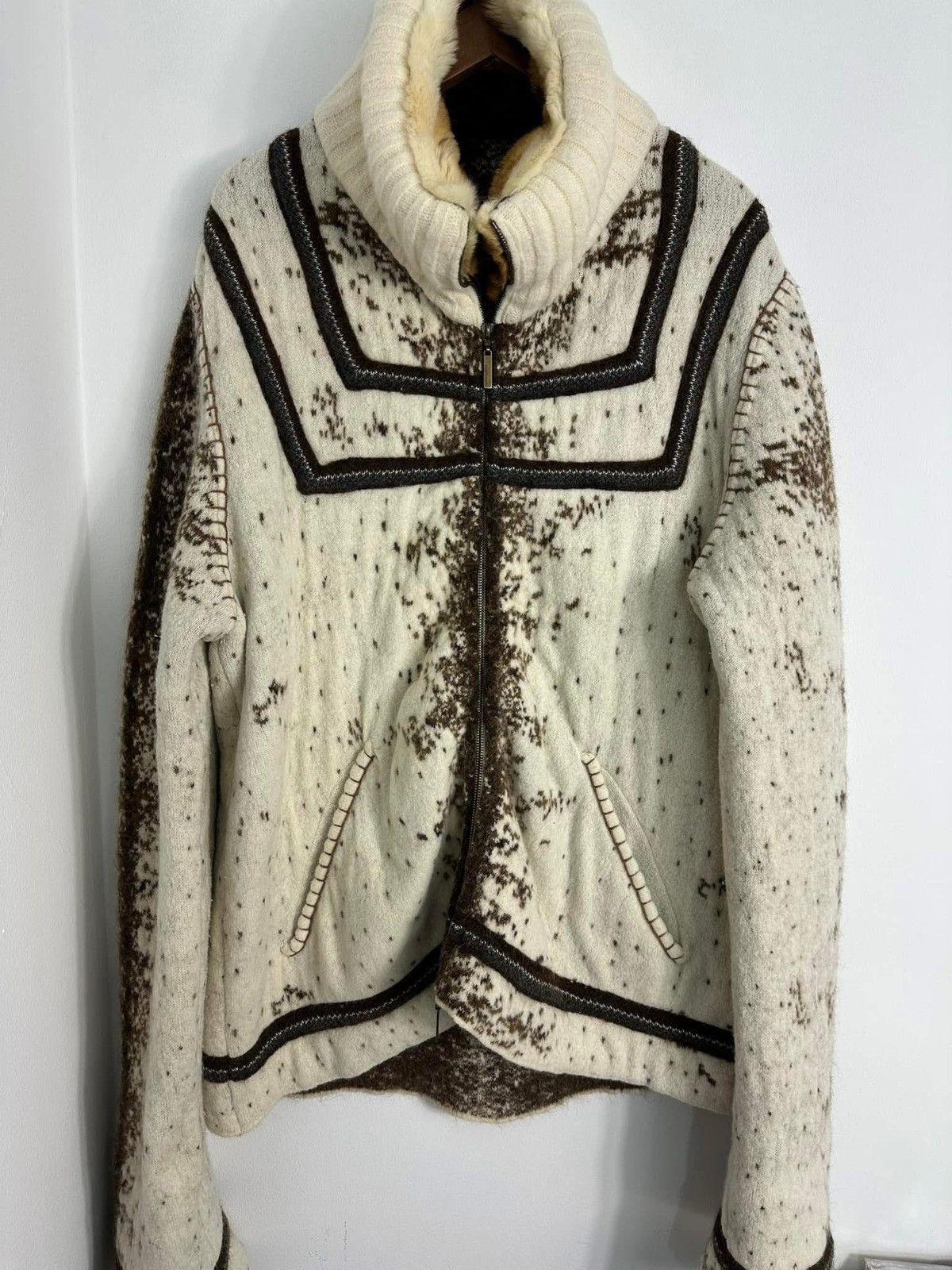 Roberto Cavalli Roberto Cavalli Archive Cardigan/Jacket Fur Collar (2003) Size US L / EU 52-54 / 3 - 2 Thumbnail