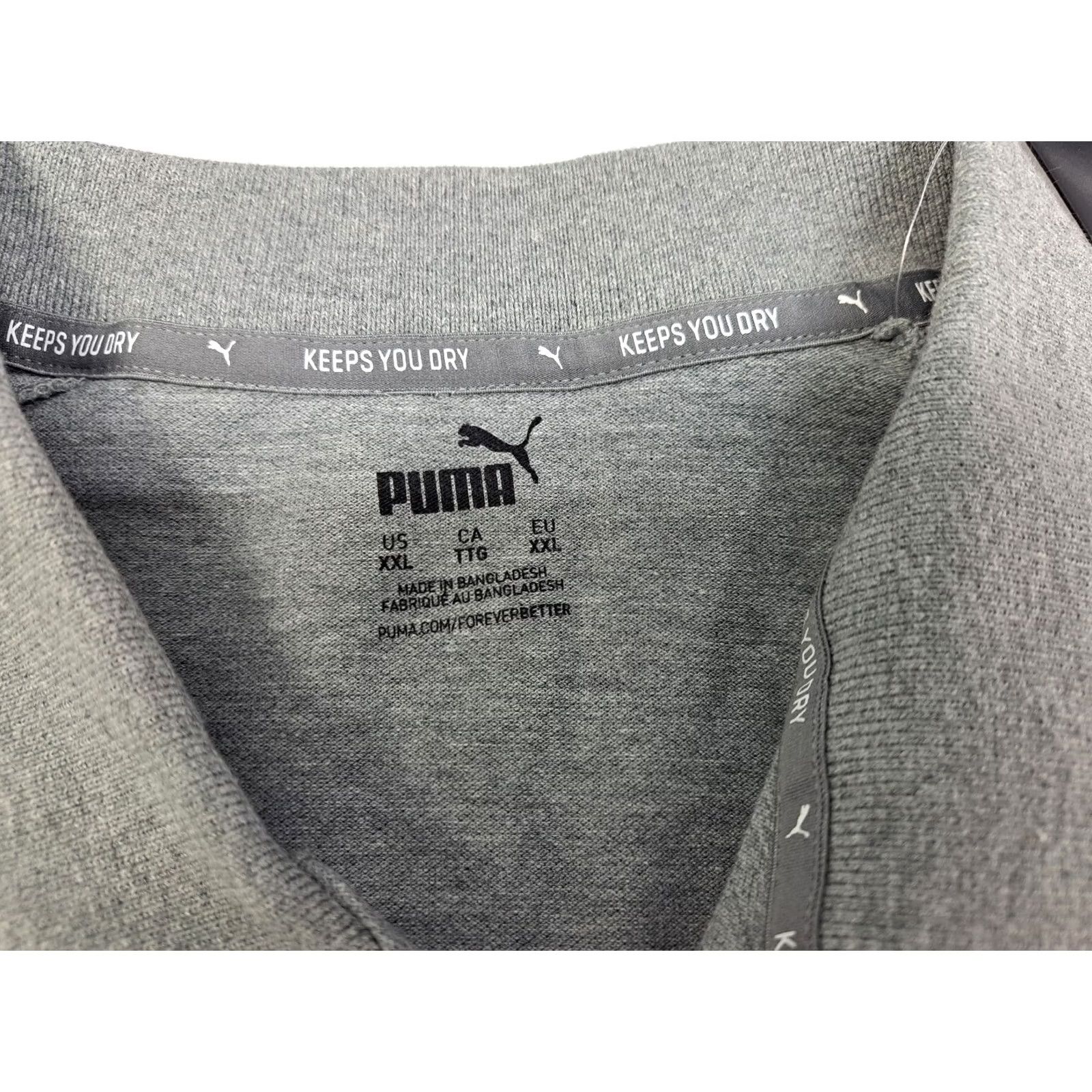 Puma PUMA Dry Cell Polo Shirt Short Sleeve Gray 2XL Mens Polo Shirt Regular Fit Short Sleeve Moisture Wicking Classic Sports Shirt Size US XXL / EU 58 / 5 - 5 Thumbnail