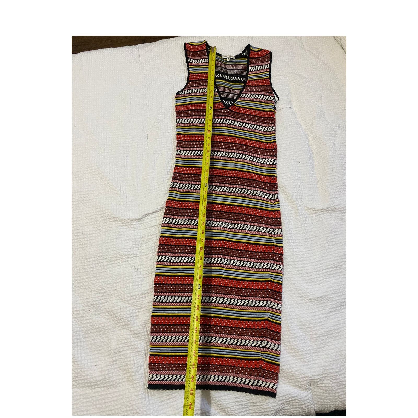 Ronny Kobo Ronny Kobo Corded Knit Midi Dress V-Neck Bodycon Fit Size M / US 6-8 / IT 42-44 - 2 Thumbnail