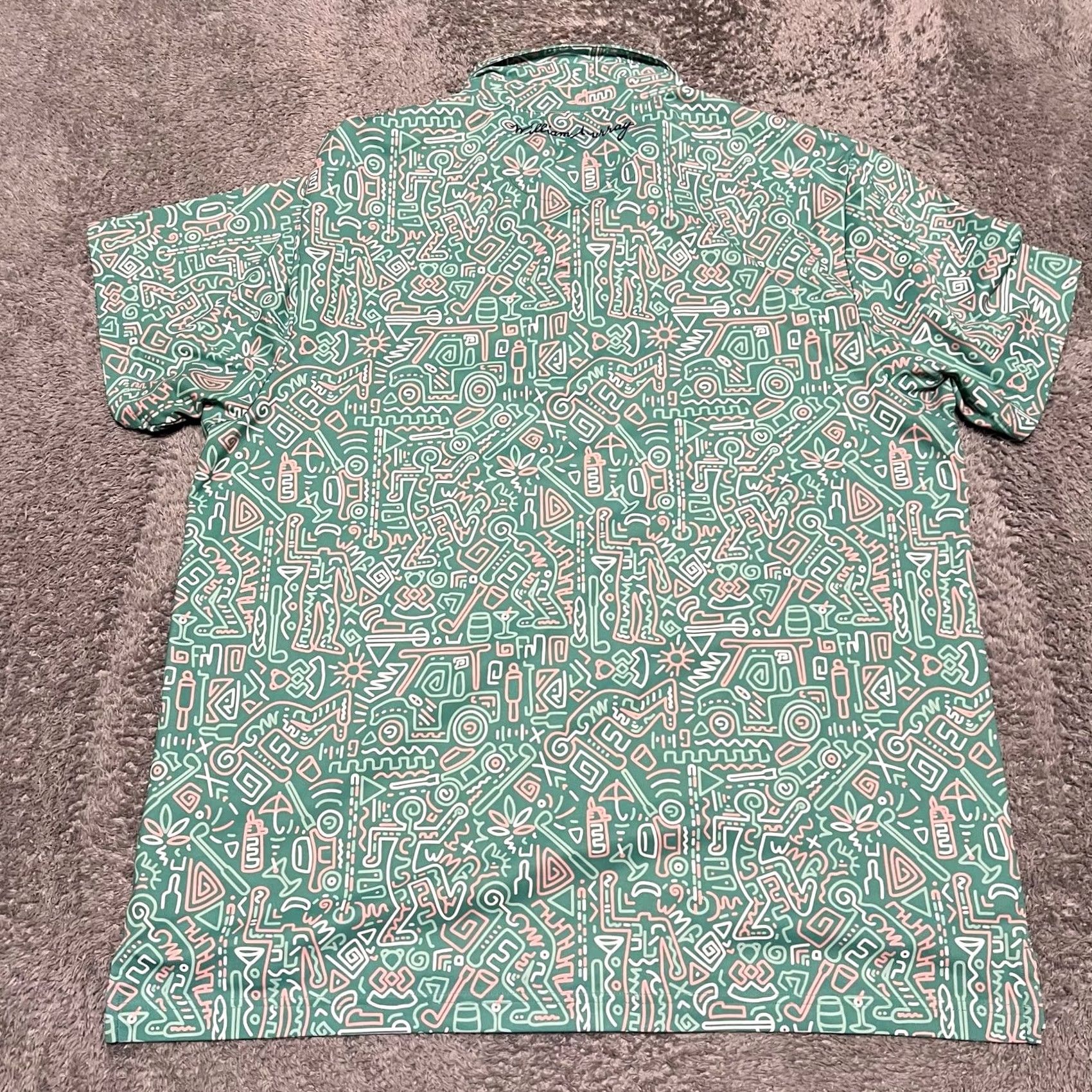 Vintage William Murray Polo Shirt Mens XL Green Performance Golf Geometric Polo Shirt XL Mens Green William Murray Geometric Golf Polo Shirt Mens XL Green Size US XL / EU 56 / 4 - 3 Thumbnail