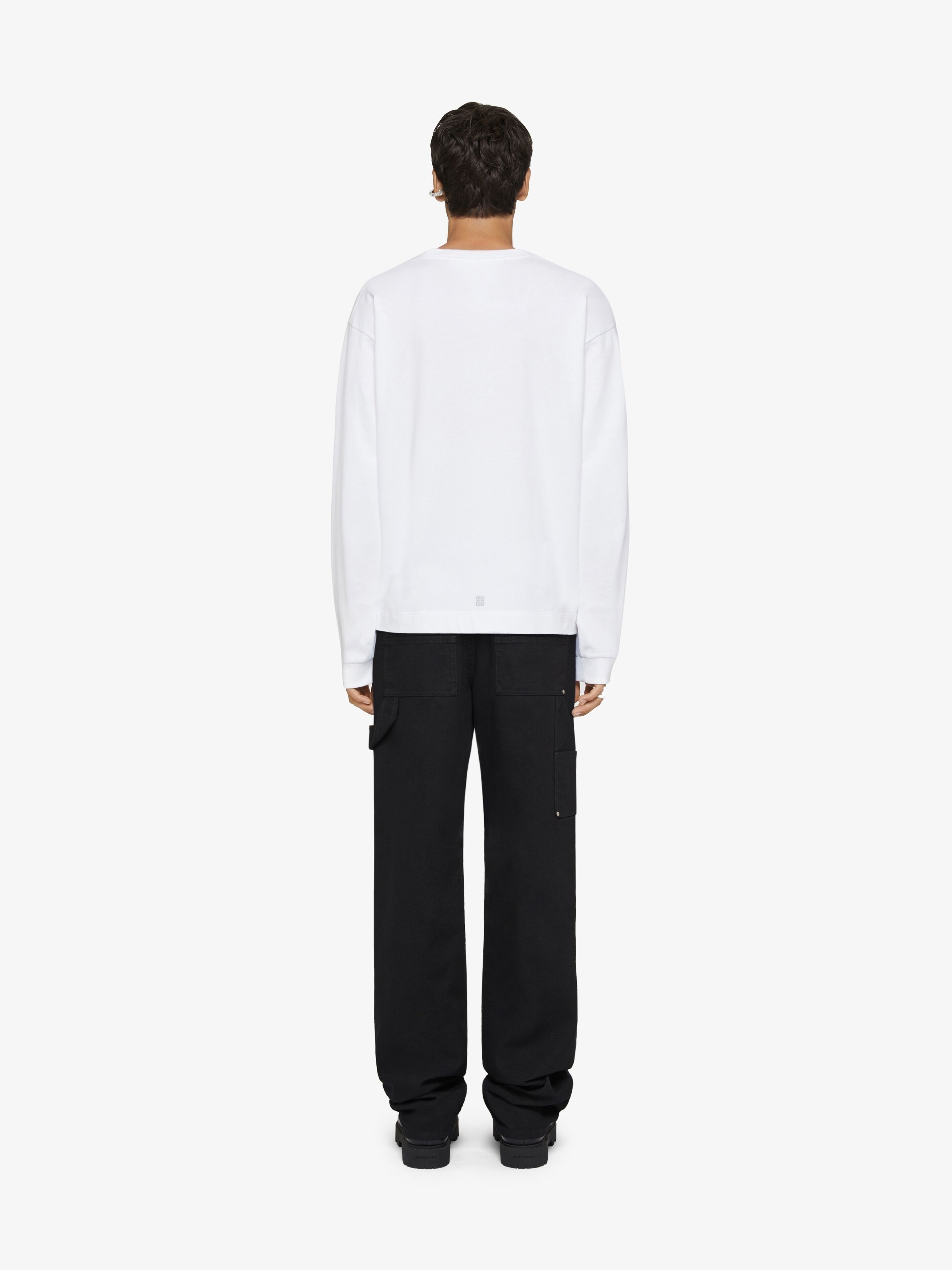 Givenchy o1w1db10325 Boxy Long Sleeve in White Size US L / EU 52-54 / 3 - 3 Thumbnail