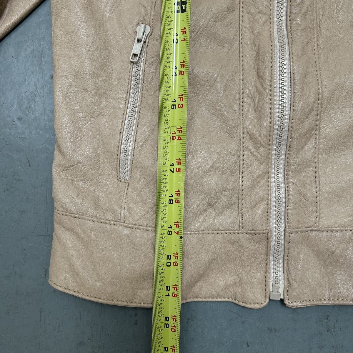 Vintage Peruzzi Firenze Beige Leather Jacket – Made in Italy Size S / US 4 / IT 40 - 5 Thumbnail