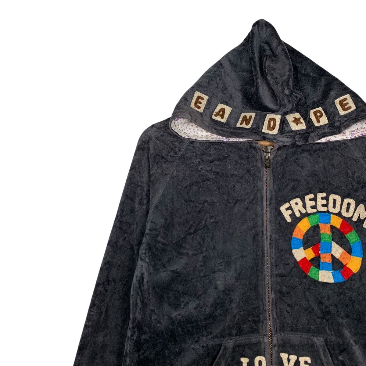 Japanese Brand ROUGH Union Made Freedom Velvet Zipper Hoodies #1545-C69 Size US M / EU 48-50 / 2 - 3 Thumbnail