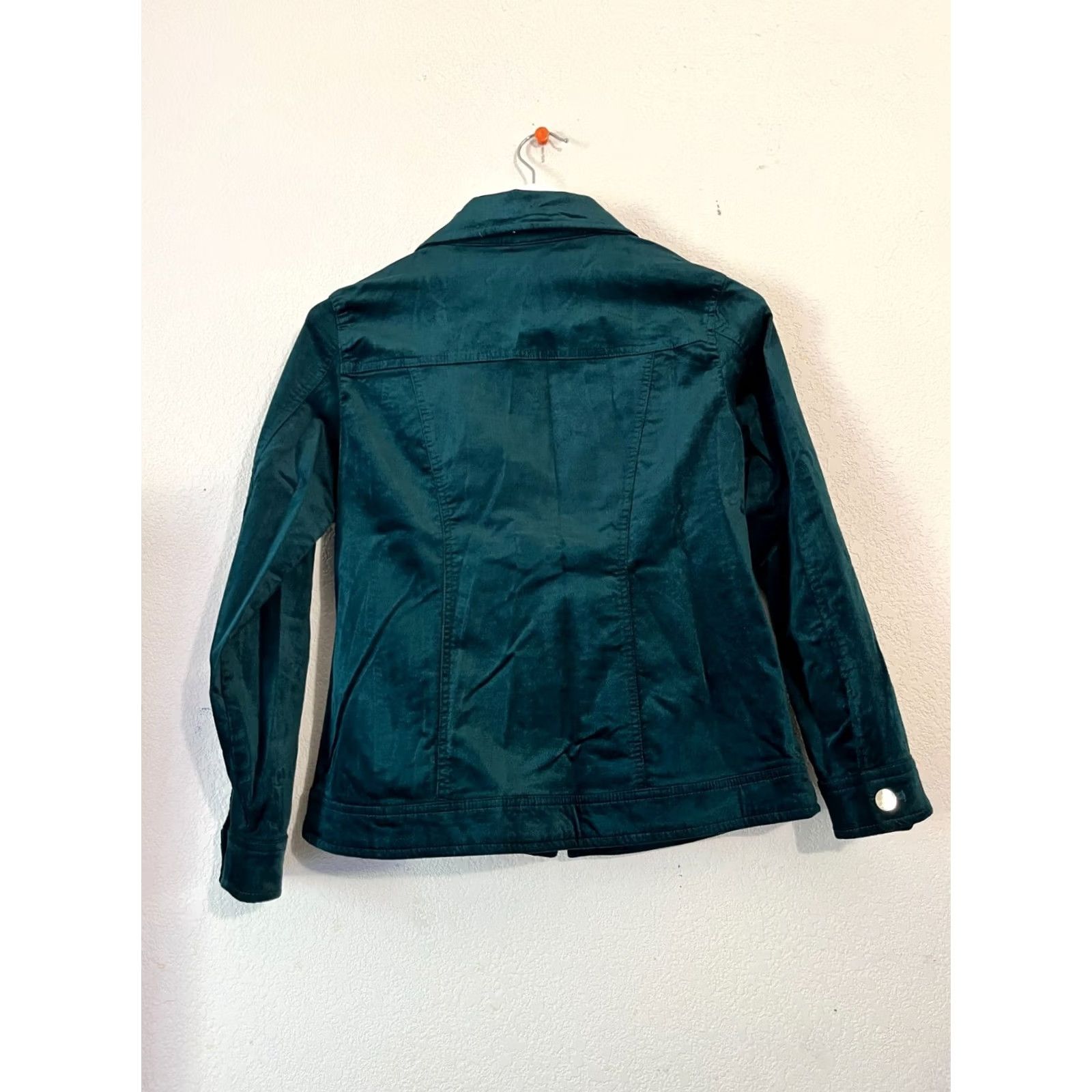 Vintage Chico's Womens Full-Zip Casual Jacket Size 0 Teal Cotton Blend Stretch Pockets Jacket Women XS? Size XS / US 0-2 / IT 36-38 - 3 Thumbnail