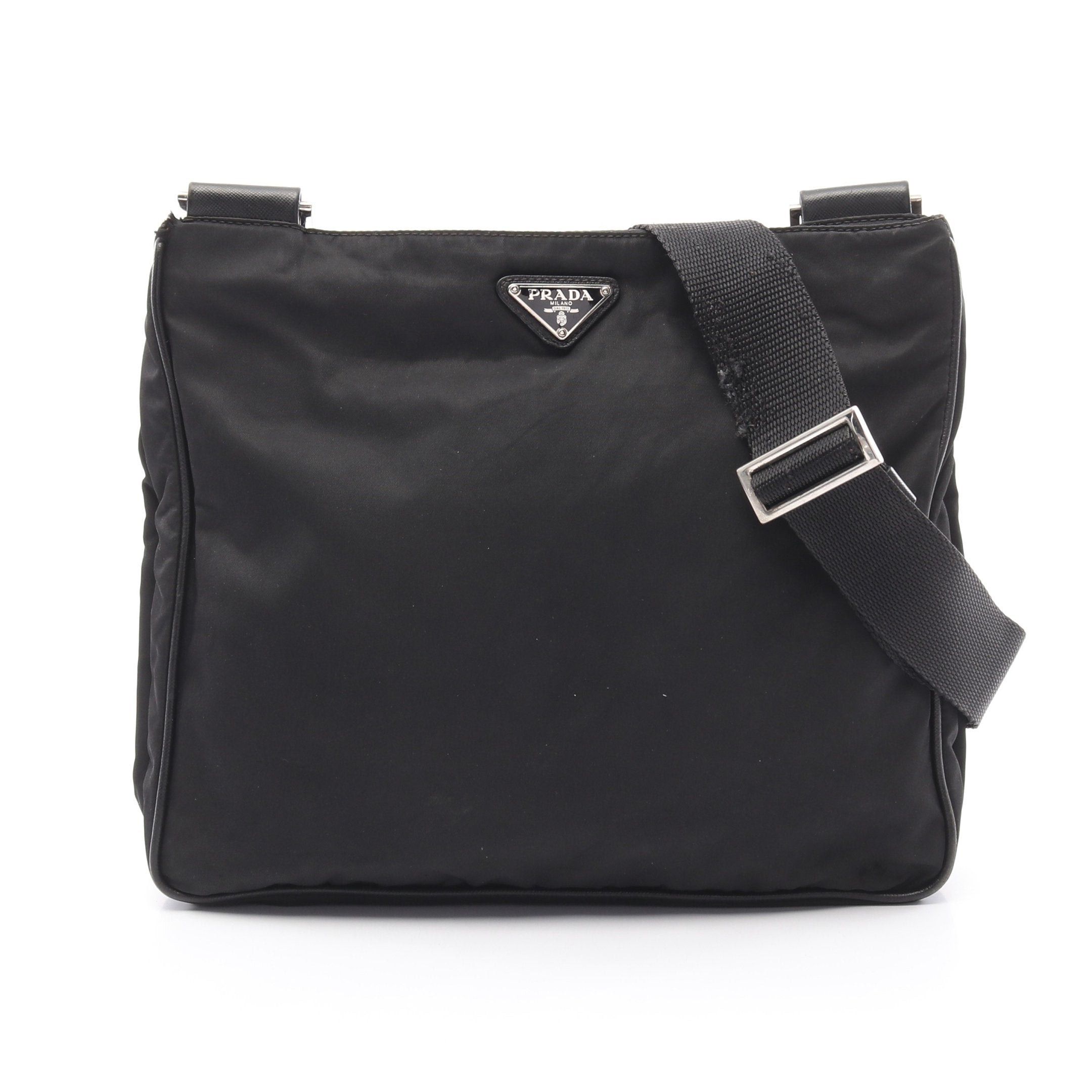 Prada Prada Shoulder Bag Nylon Saffiano Leather Black Size ONE SIZE - 1 Thumbnail