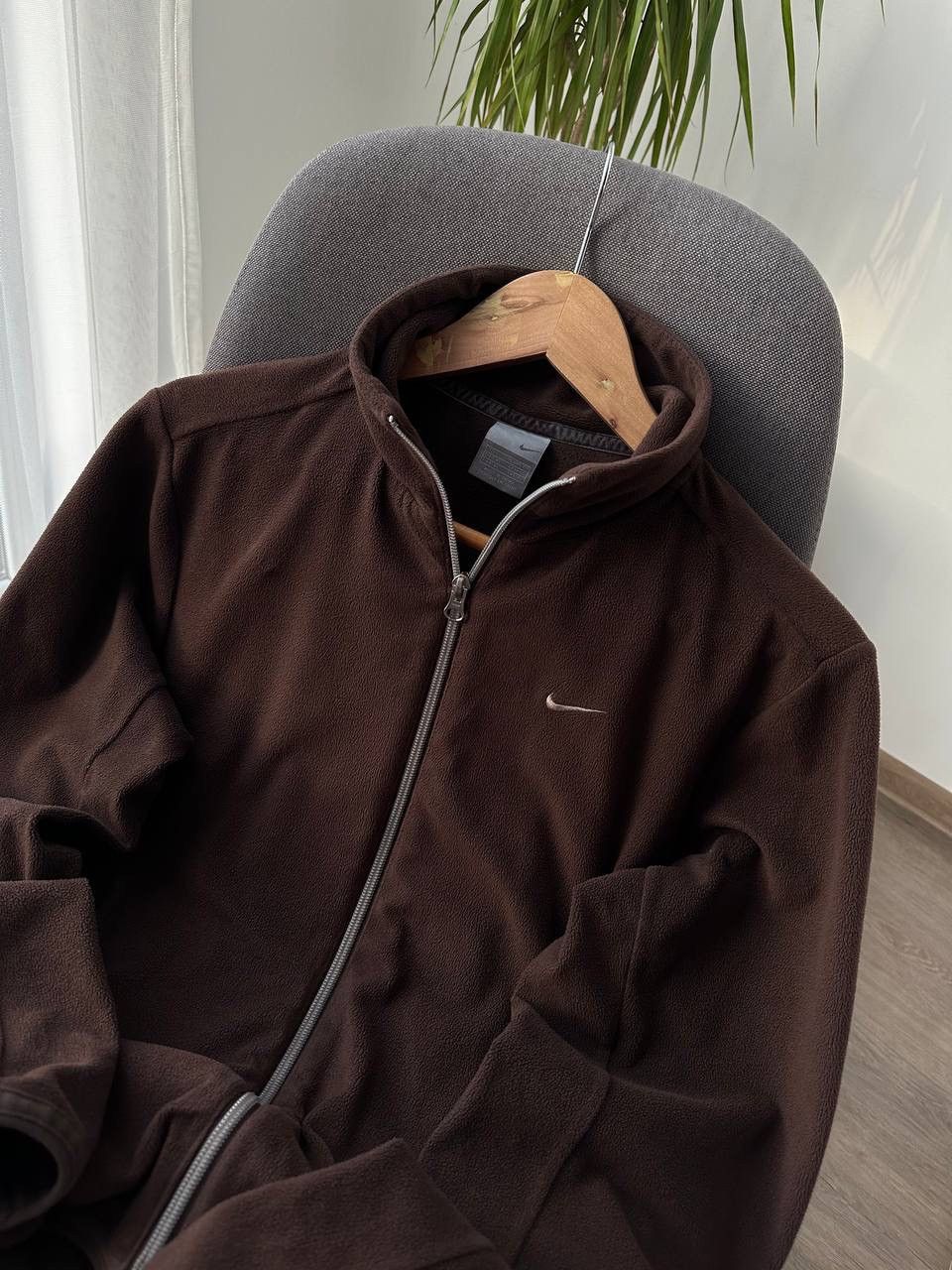 Nike × Nike ACG × Vintage Vintage Nike Brown Full Zip Fleece Hoodie Size L / US 10 / IT 46 - 10 Thumbnail