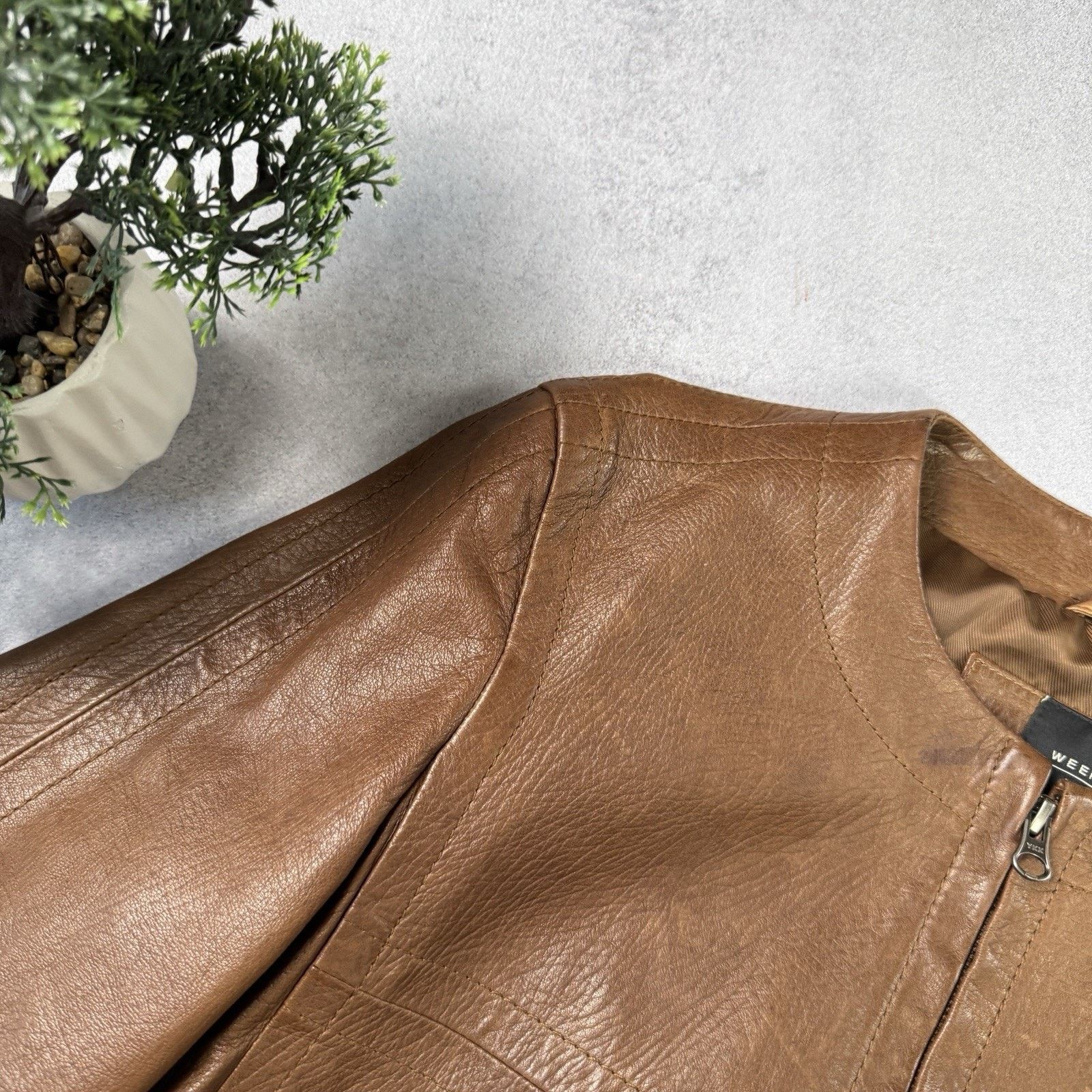 Weekend Max Mara Weekend Max Mara Women Leather Jacket Coat Size 12 Brown Size M / US 6-8 / IT 42-44 - 5 Thumbnail