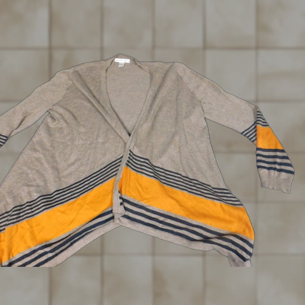 Vintage August Silk Cardigan Sweater Womens L Brown Open Crew Neck Casual Knit Winter Vintage: No Size L / US 10 / IT 46 - 1 Thumbnail