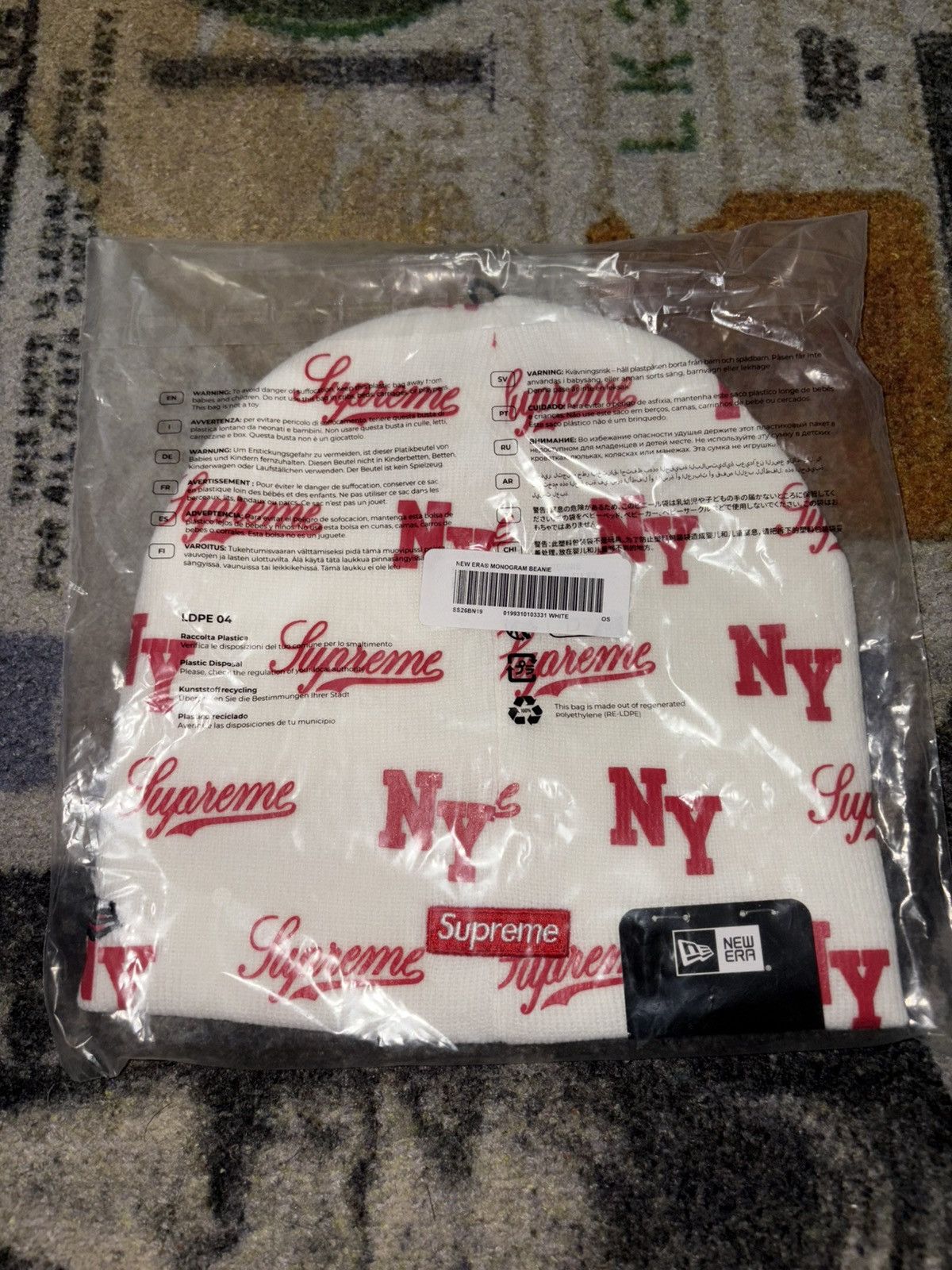 New Era × Supreme Supreme New Era Monogram Beanie Size ONE SIZE - 2 Thumbnail