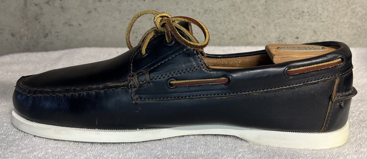 Allen Edmonds Allen Edmonds "MARITIME" Dark Navy Leather Boat Shoes 11D Size US 11 / EU 44 - 3 Thumbnail