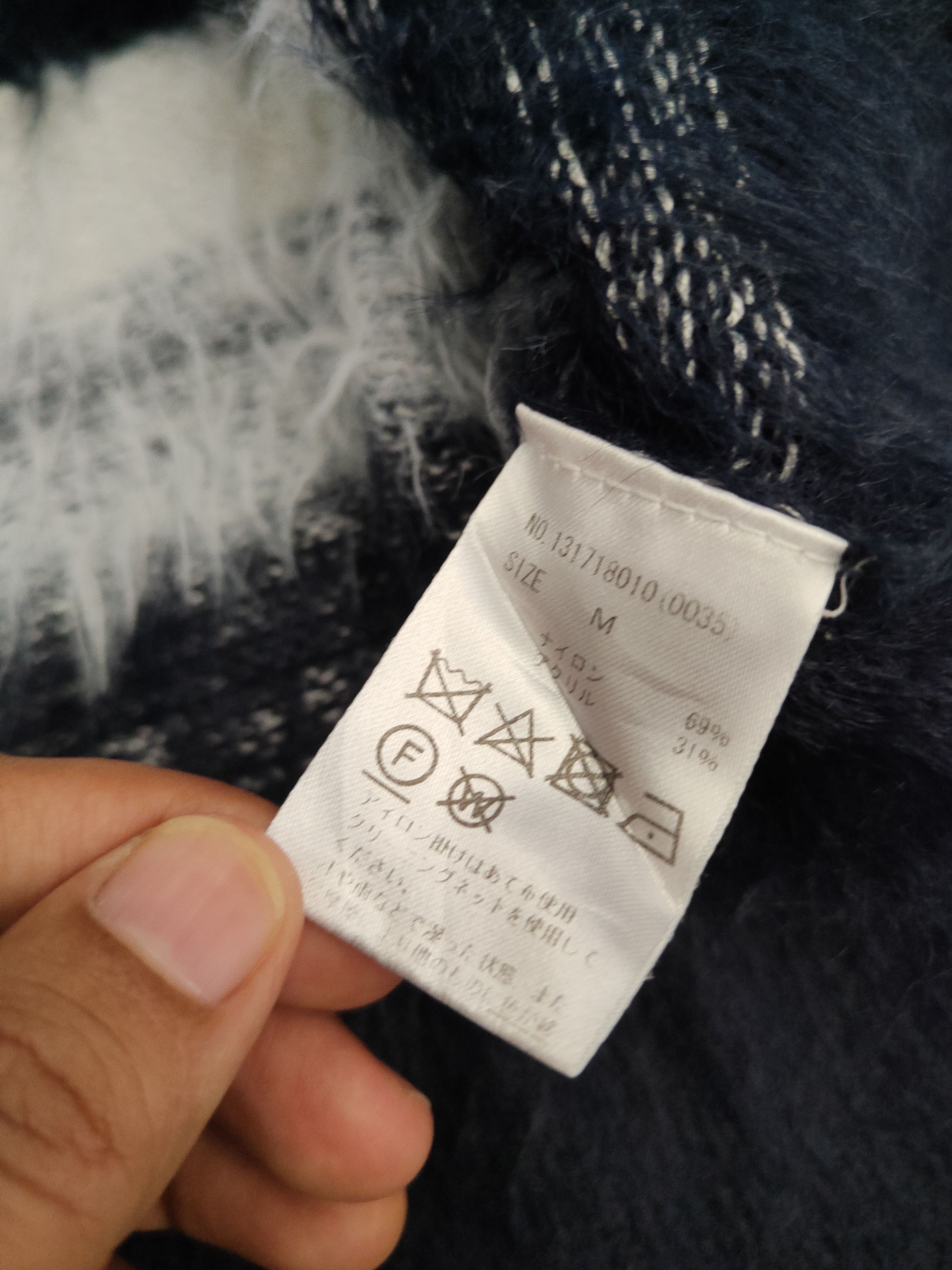 Japanese Brand DL Cecil McBee Navy White Fur Mohair Knitwear #46-497 Size M / US 6-8 / IT 42-44 - 12 Thumbnail