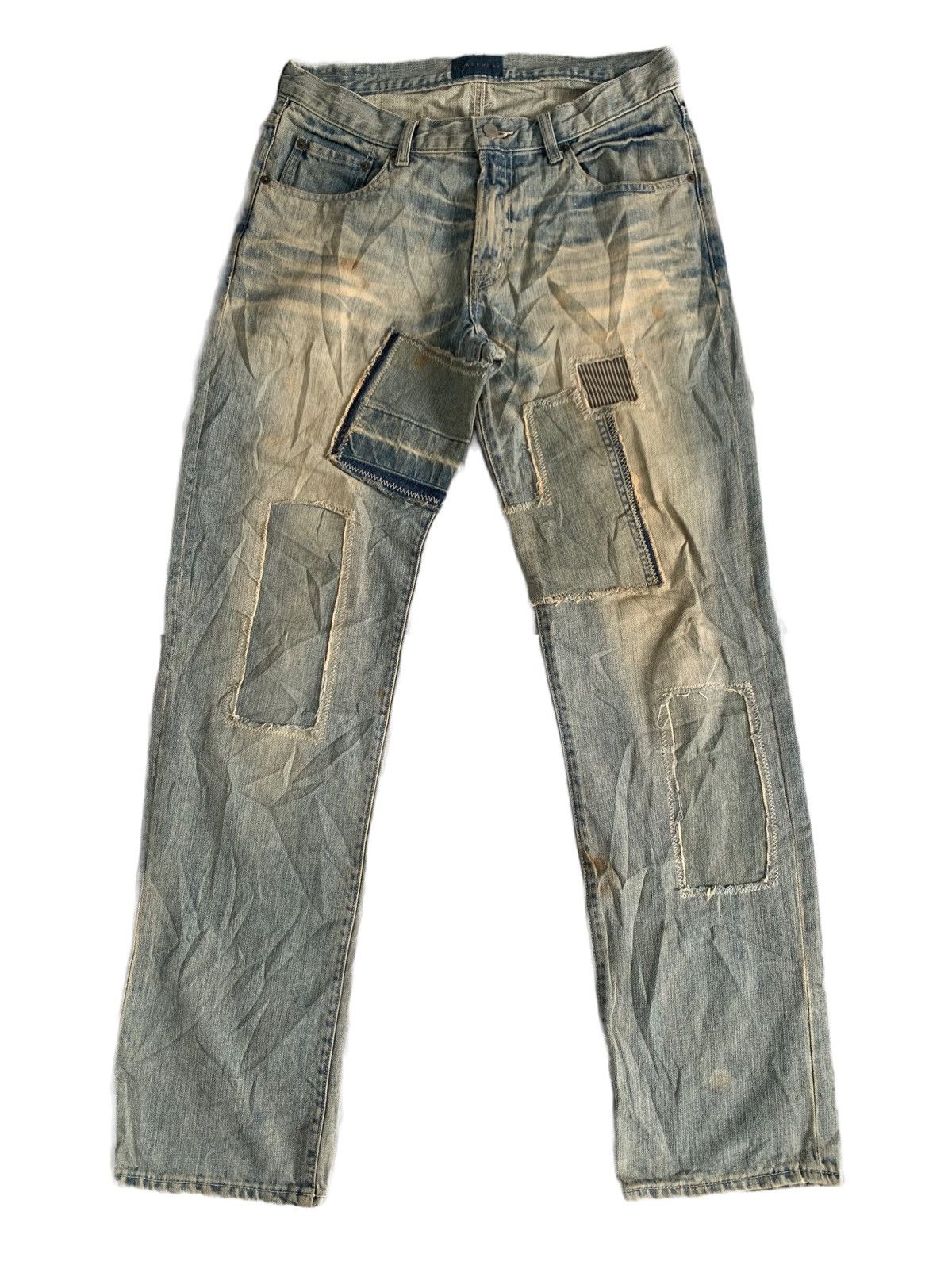 Japanese Brand Rageblue Patches Denim Pants Size US 33 - 1 Thumbnail