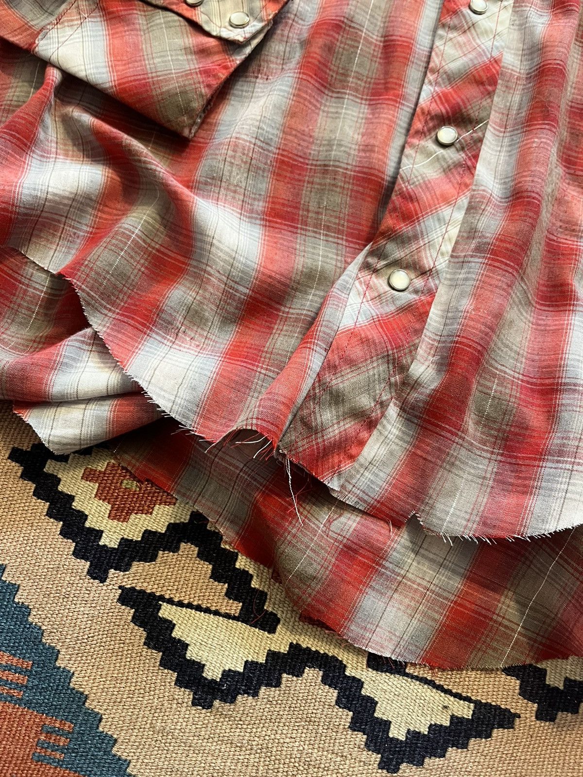 Japanese Brand Vintage cropped thrashed western Pearl snap shirt RARE Size US M / EU 48-50 / 2 - 6 Thumbnail