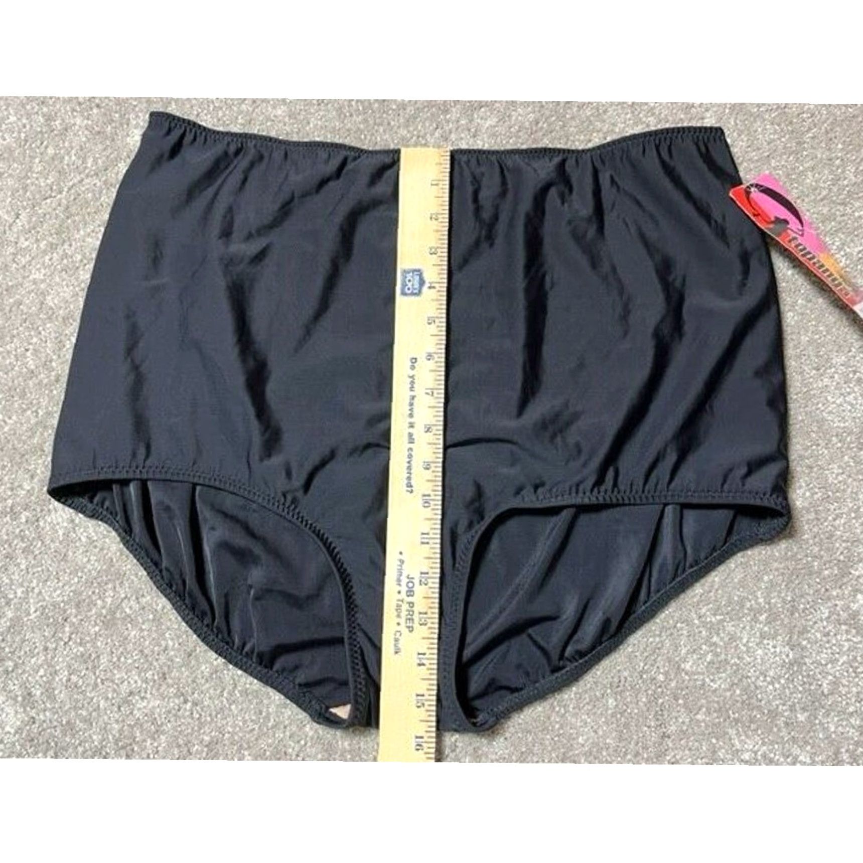 Vintage VINTAGE Slimming Swim Bottom Plus Size 26W Retro 80s 90s Pin-Up High-Waist Modest Beach Women Black Nylon Spandex Hand Wash Only - The. Size 26" / US 2 / IT 38 - 5 Thumbnail