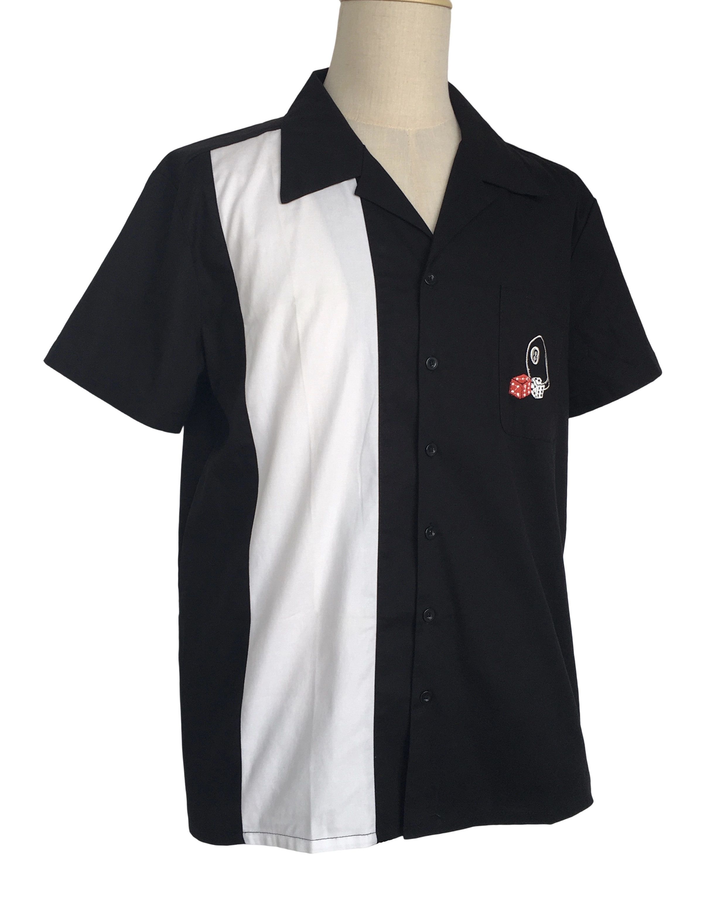 Other Black Embroidery Retro Shirts Short Sleeves-8 ball Size US L / EU 52-54 / 3 - 3 Thumbnail
