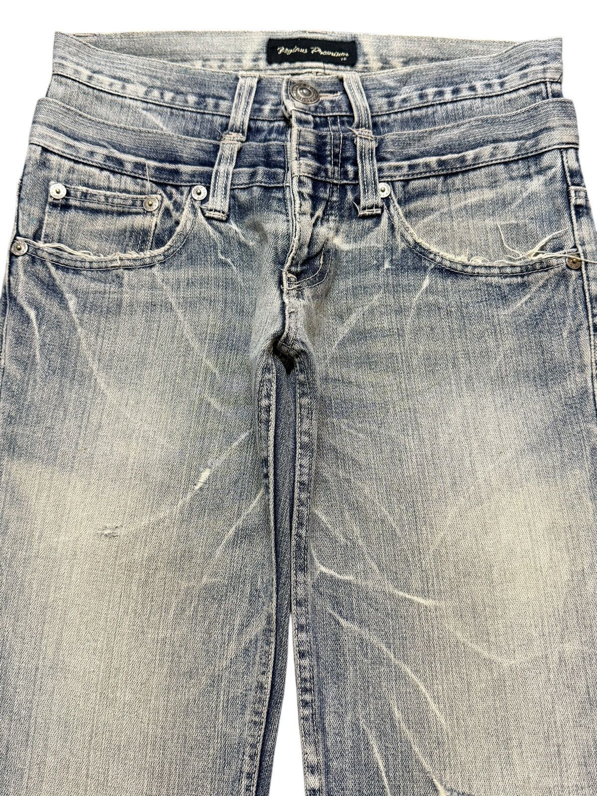 If Six Was Nine Vintage Japan Nylaus Faded Lighting Thunder Wash Wide Leg Size US 31 - 3 Thumbnail