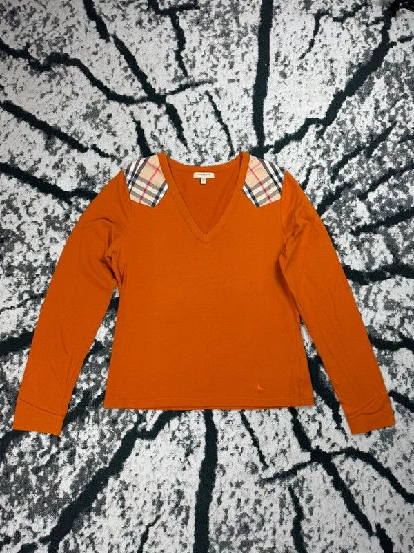 Burberry Burberry orange longsleeve T-shirt L pattern Size US L / EU 52-54 / 3 - 1 Thumbnail