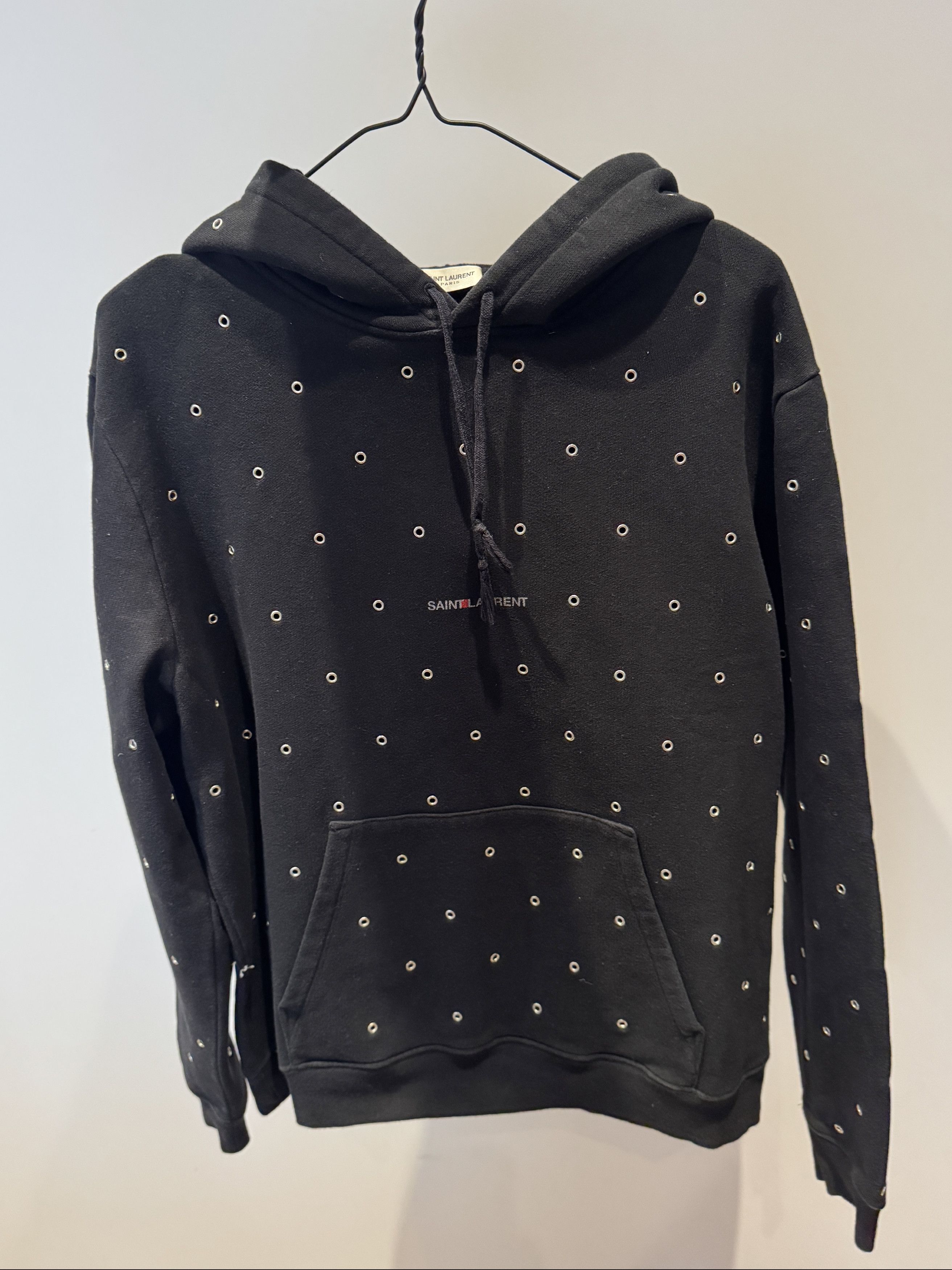 Saint Laurent Logo Hoodie Studded Rings