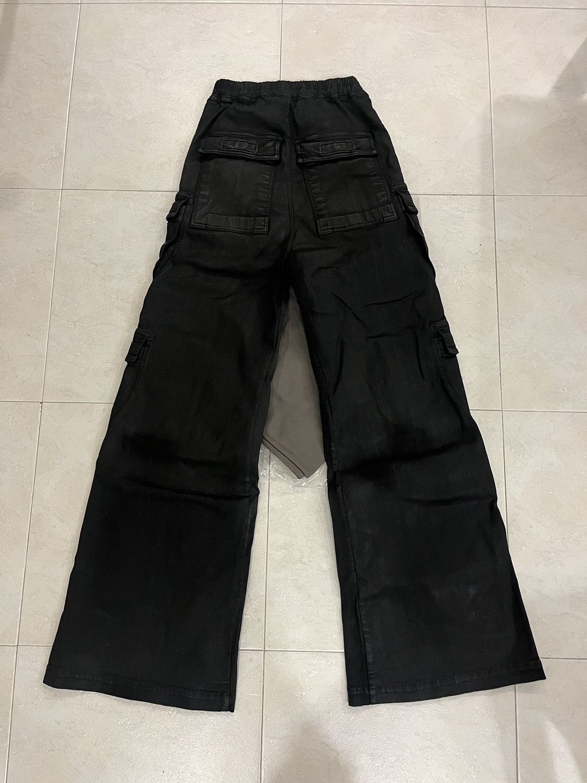 Rick Owens Drkshdw Rick Owens Double Cargo Jumbo Belas (Black Wax) Size US 30 / EU 46 - 2 Thumbnail