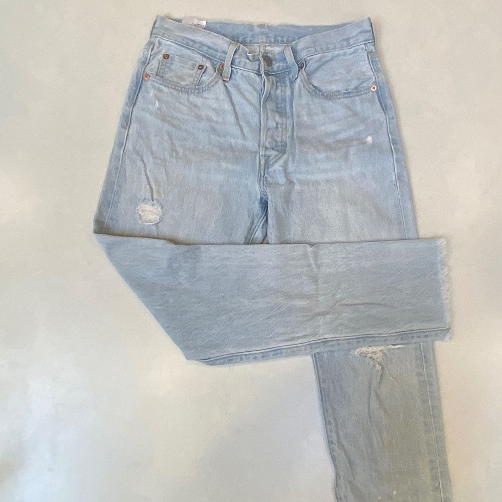 Levi's Levi 501 Skinny Button-Fly Distressed Raw Hem Jeans - 27x28 Size 27" / US 4 / IT 40 - 1 Thumbnail