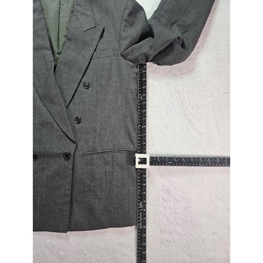 City Streets City Streets Mens Charcoal Grey Double Breasted Pleated Size 46R - 4 Thumbnail
