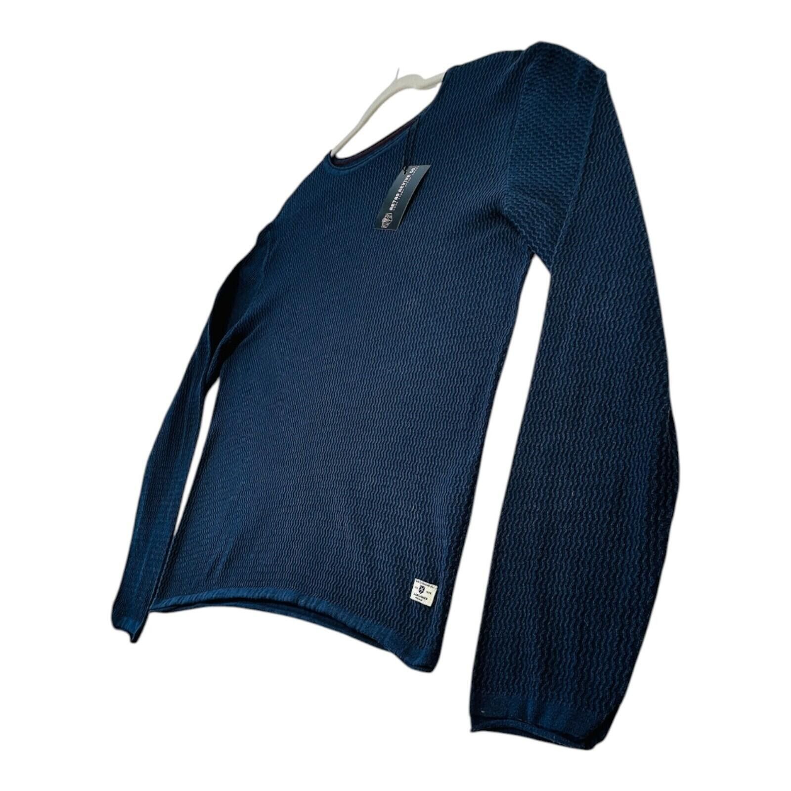 Jack & Jones Jack & Jones Jumper Men's UK Size XL Blue Textured Knit Size US XL / EU 56 / 4 - 4 Thumbnail
