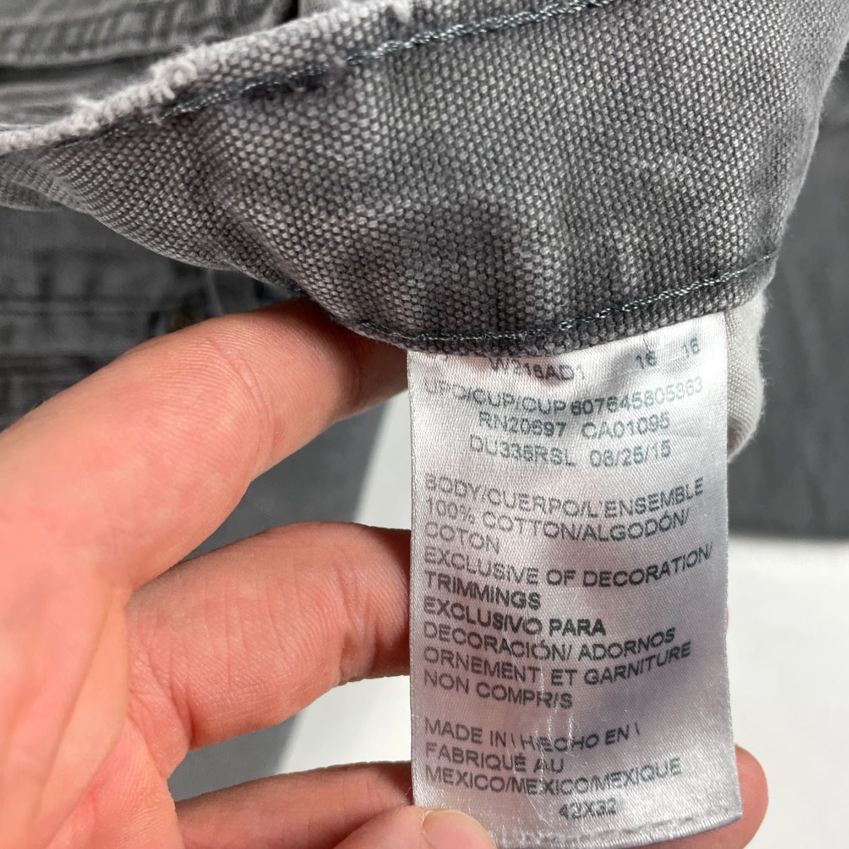 Dickies Dickies Pants Mens 42 x 32 Gray Canvas Carpenter Straight Leg Workwear Outdoors Mens Regular 42 in Gray Canvas Carpenter Straight Leg Dickies Pants Size US 42 / EU 58 - 6 Thumbnail