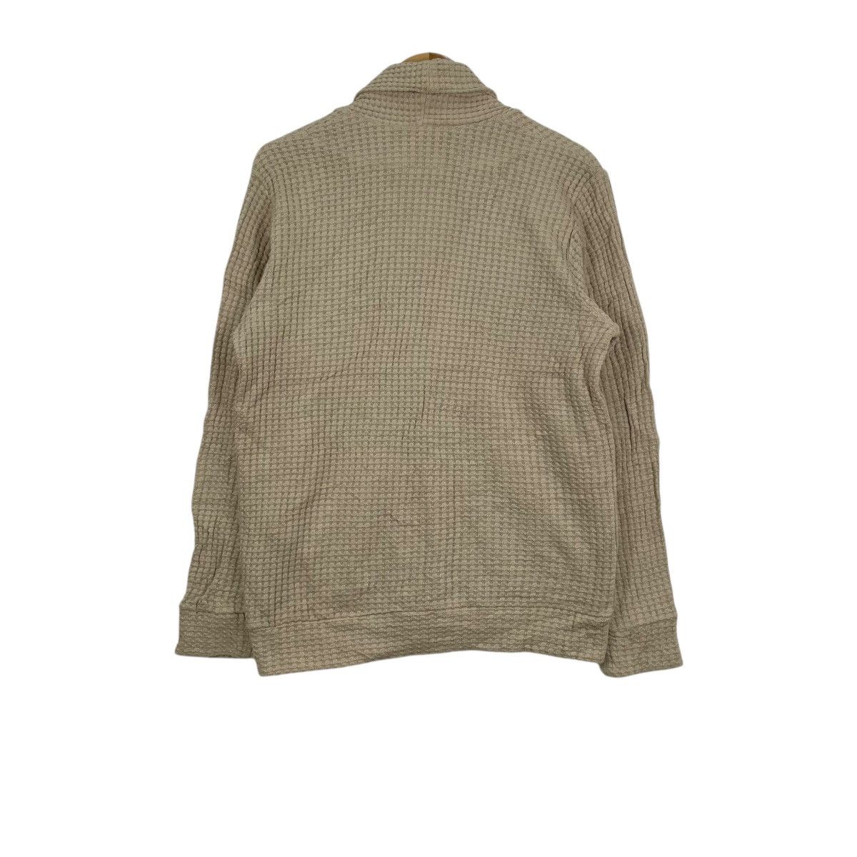 Japanese Brand SeaGreen Japan Waffle Knitwear Shawl Collar Cardigan Size US L / EU 52-54 / 3 - 4 Thumbnail