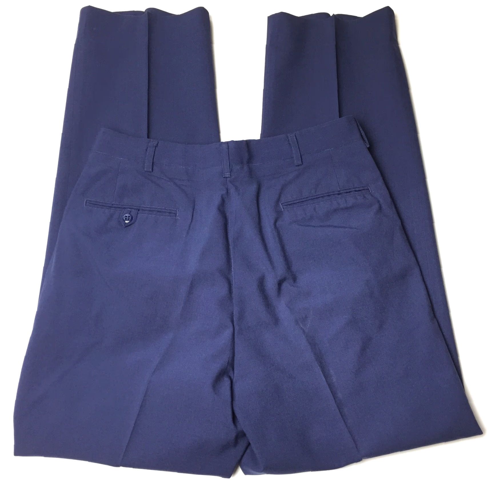 Vintage VINTAGE 80s USAF Pants Mens 32 Long Blue Wool Blend Trouser USA - 60% Polyester 40% Wool Straight Leg Size US 32 / EU 48 - 6 Thumbnail