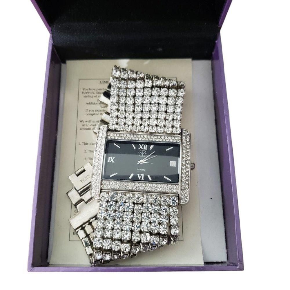 Designer Suzanne Somers Vintage Rhinestone & Silver Watch Size ONE SIZE - 2 Thumbnail