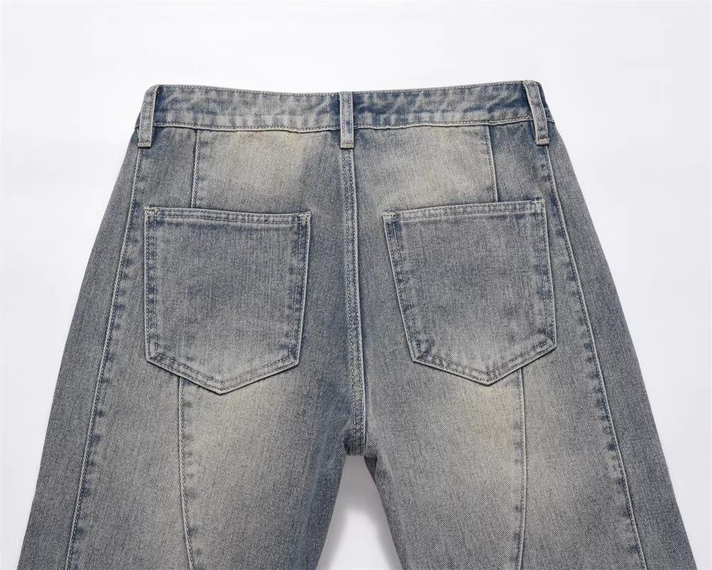 Japanese Brand × Jean High street trend stitching washed wide-leg jeans Size US 32 / EU 48 - 5 Thumbnail
