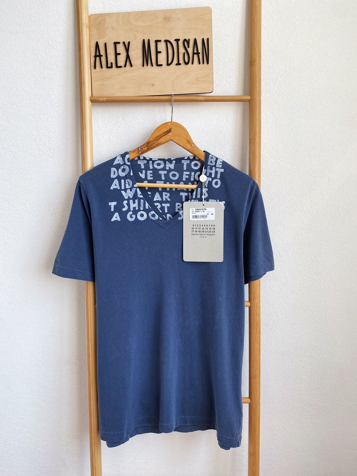 Maison Margiela MAISON MARTIN MARGIELA AIDS garment dyed v- neck t 