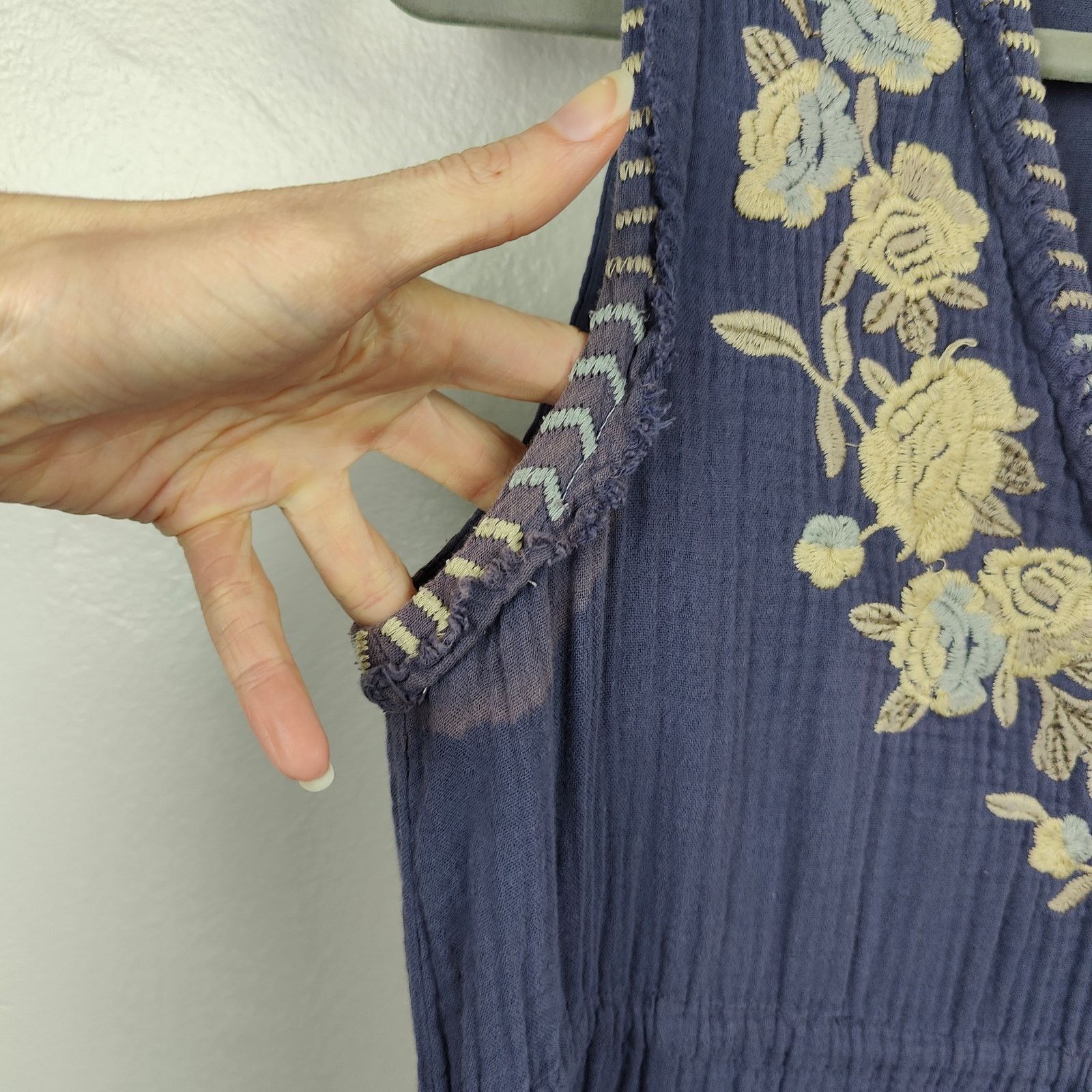 Johnny Was Johnny Was Maxi Dress Womens Small Purple Gauze Cream Floral Size S / US 4 / IT 40 - 3 Thumbnail