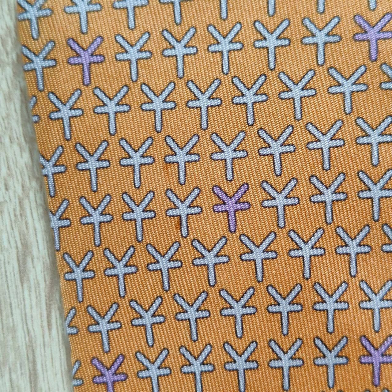 Hermes Hermes Paris Silk Tie 5056 PA Geomtry Orange Size ONE SIZE - 5 Thumbnail