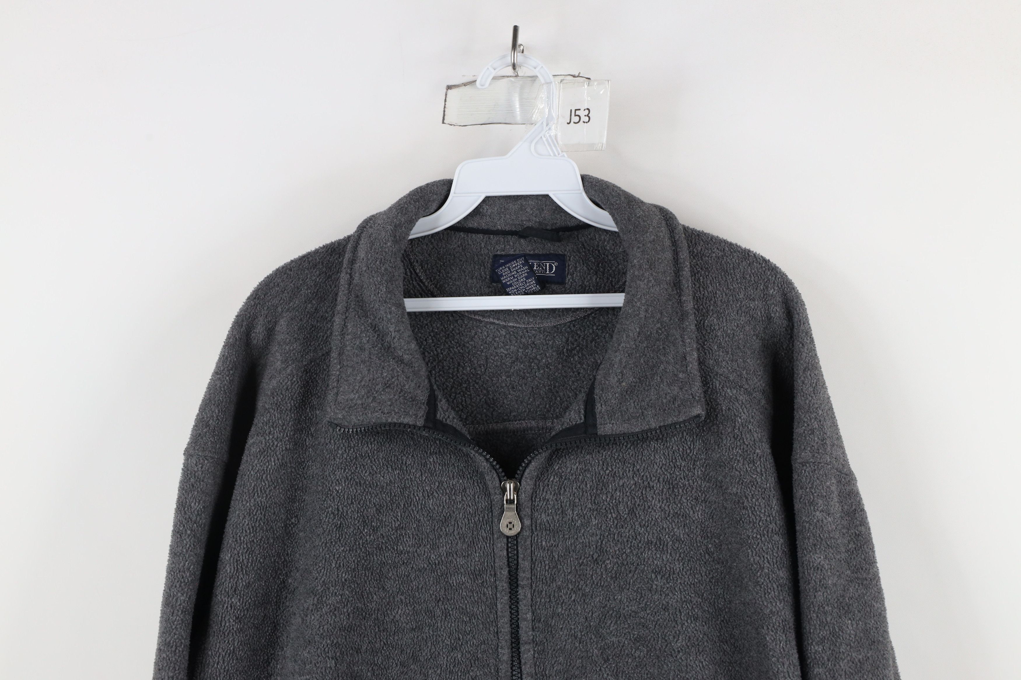 Lands' End × Vintage Vintage 90s Lands End Blank Full Zip Fleece Jacket USA Size US L / EU 52-54 / 3 - 2 Thumbnail