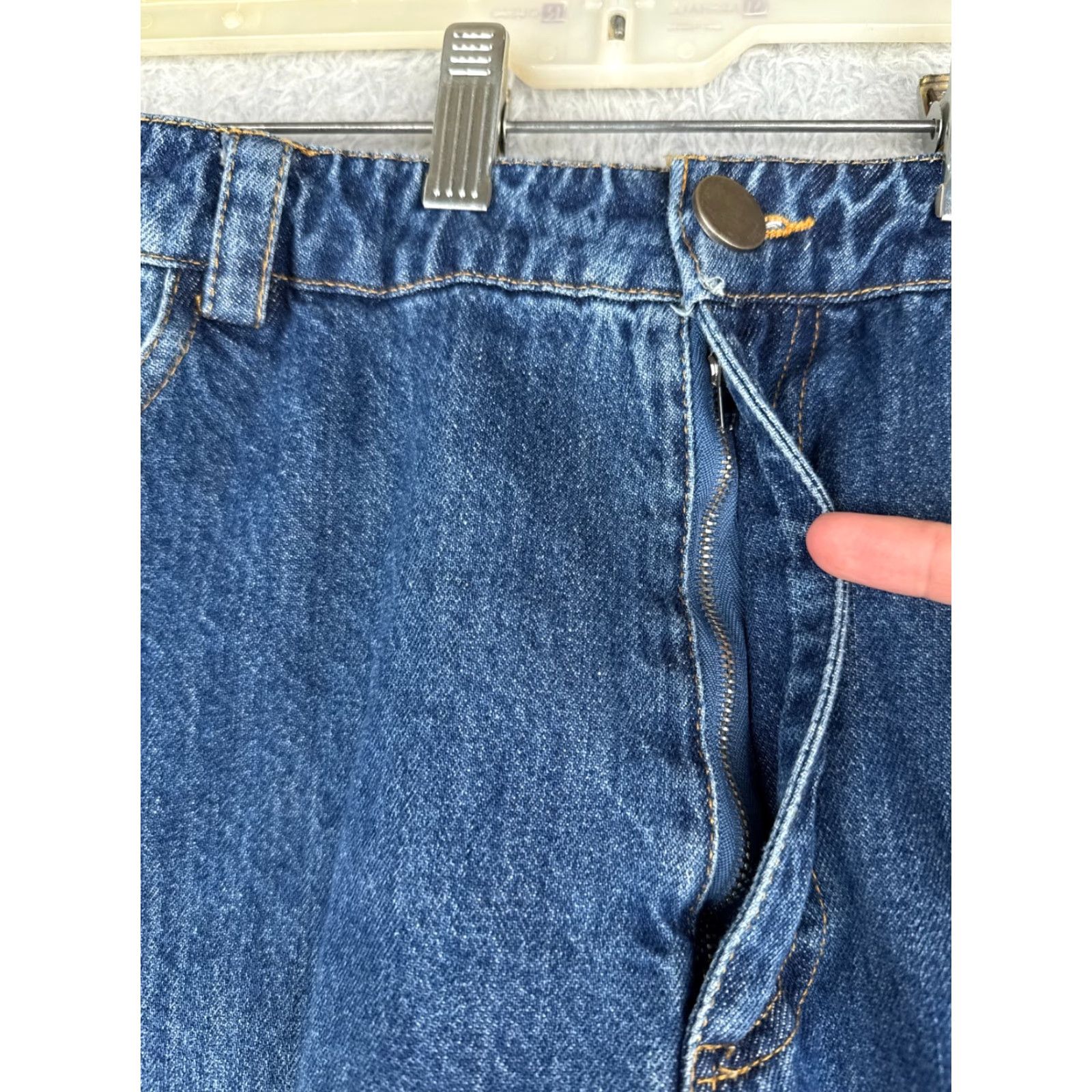 Fashion Nova Fashion Nova Jeans Womens XL Blue Denim 5-Pocket High Rise 30" Regular Distressed Button Zip Size 40" / US 18 - 5 Thumbnail