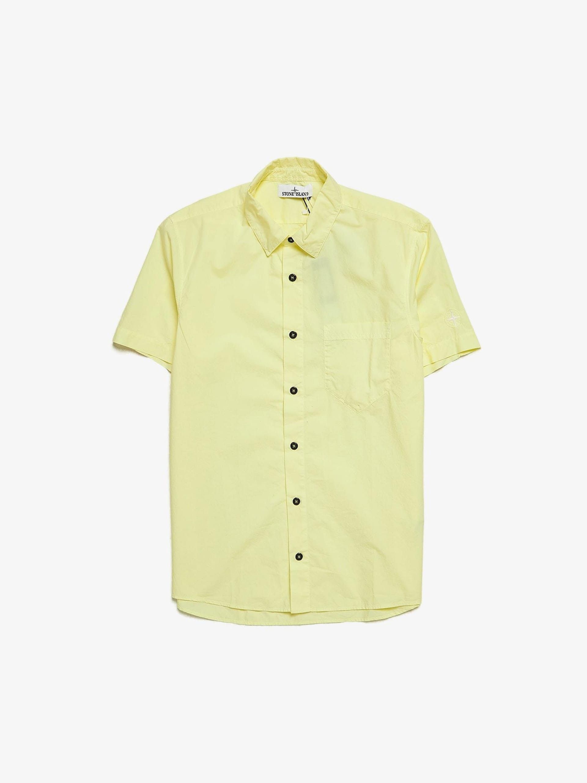 Image of Stone Island Lemon Shortsleeved Cotton Shirt, Men's (Size XL)