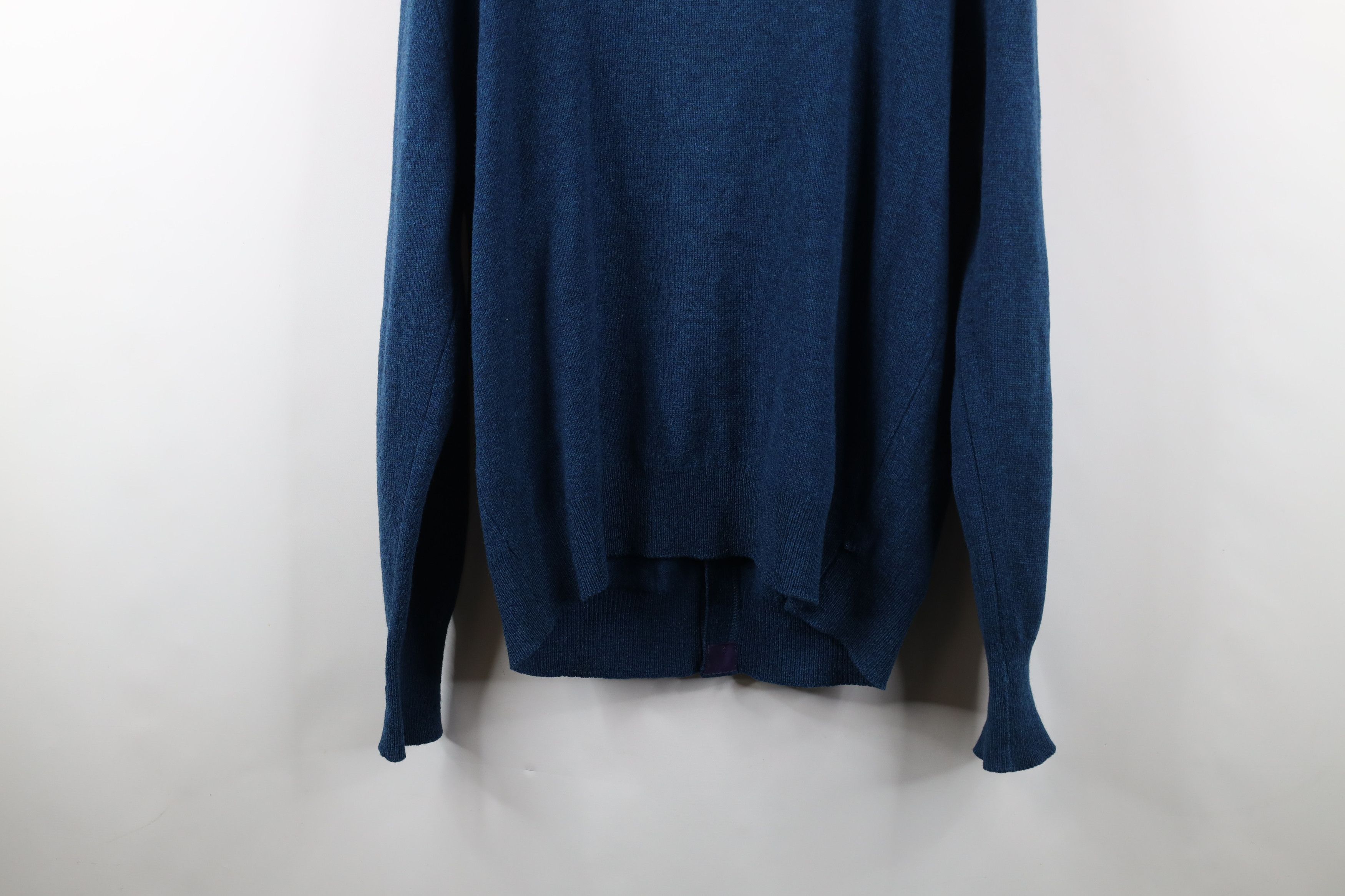L.L. Bean × Vintage Vintage 90s LL Bean Lambswool Knit Cardigan Sweater Blue Size US L / EU 52-54 / 3 - 13 Thumbnail