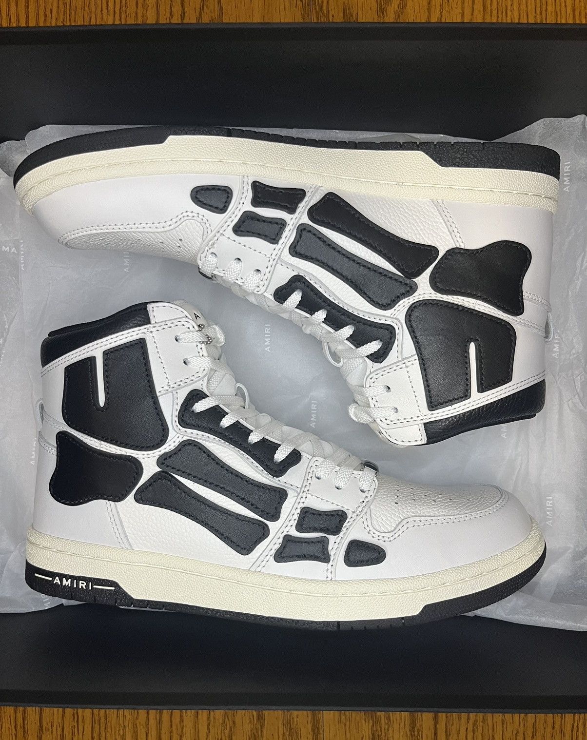 Amiri Skel High-Top Sneaker (White/Black)