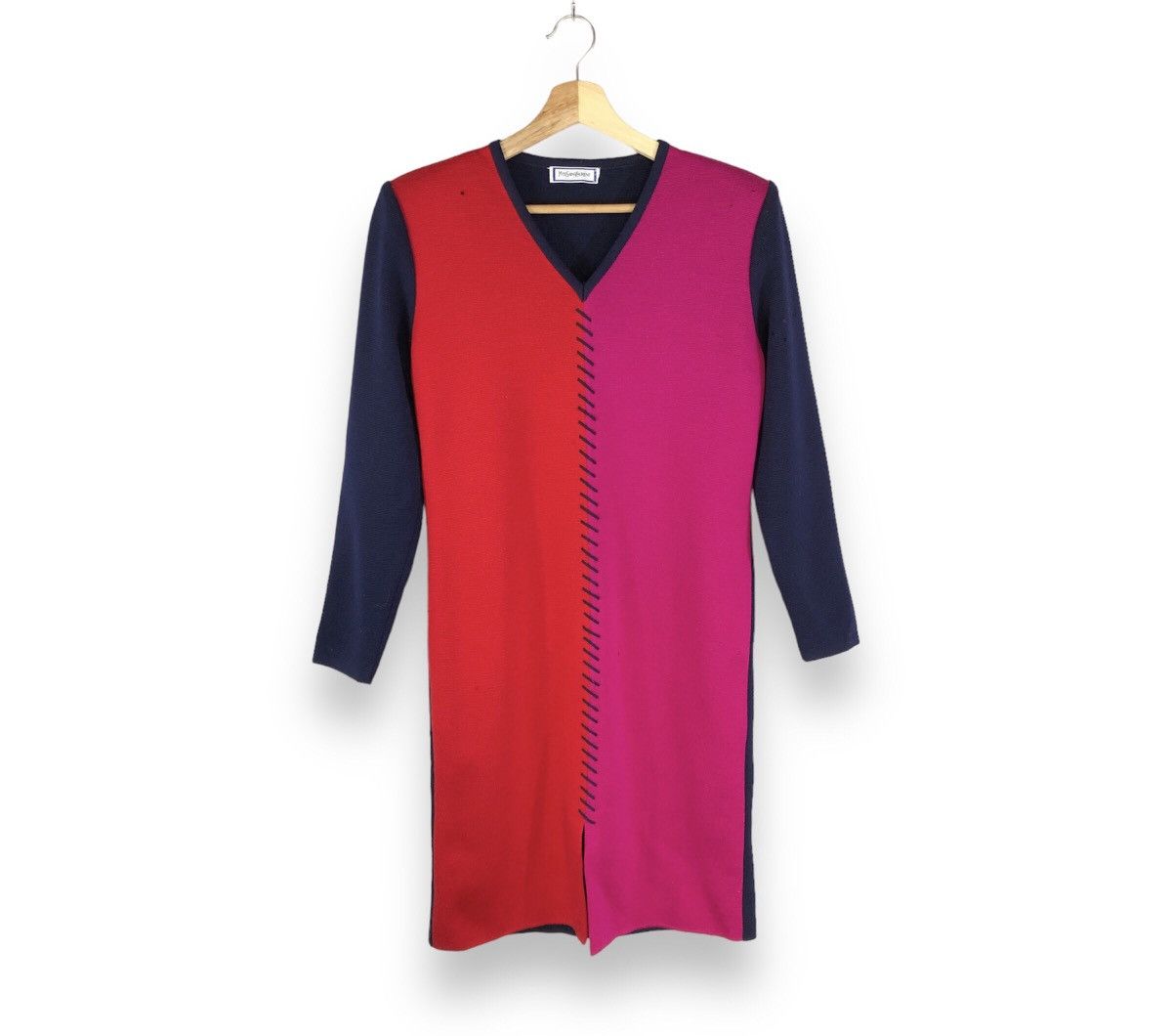 Vintage YSL Yves Saint Laurent Distressed Wool Dress - Main Image