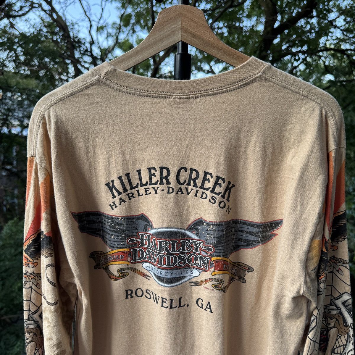 Harley Davidson Vintage Harley Davidson Tattoo Spiderweb Flame Longsleeve Size US M / EU 48-50 / 2 - 8 Thumbnail