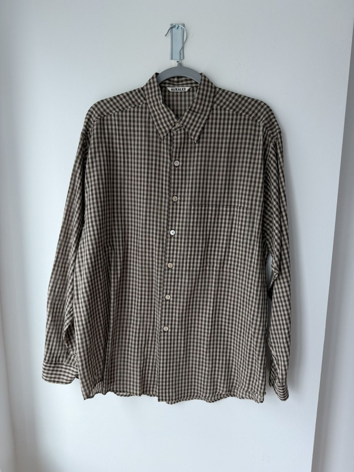 Auralee Auralee Airy Cotton Brown Checkered Shirt Size US L / EU 52-54 / 3 - 1 Thumbnail