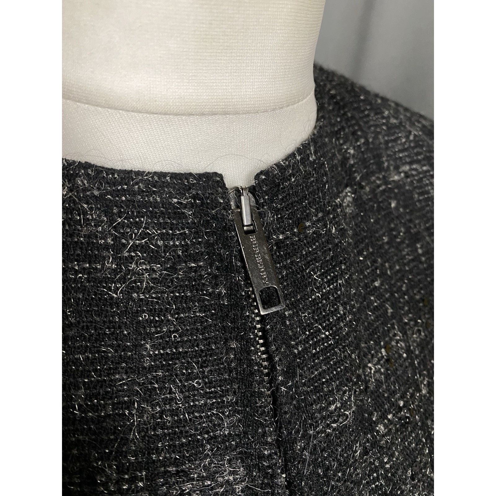 Burberry MINT! Burberry Wool Zipper Up Sequin Suit Jacket Dark Gray S Size M / US 6-8 / IT 42-44 - 9 Thumbnail